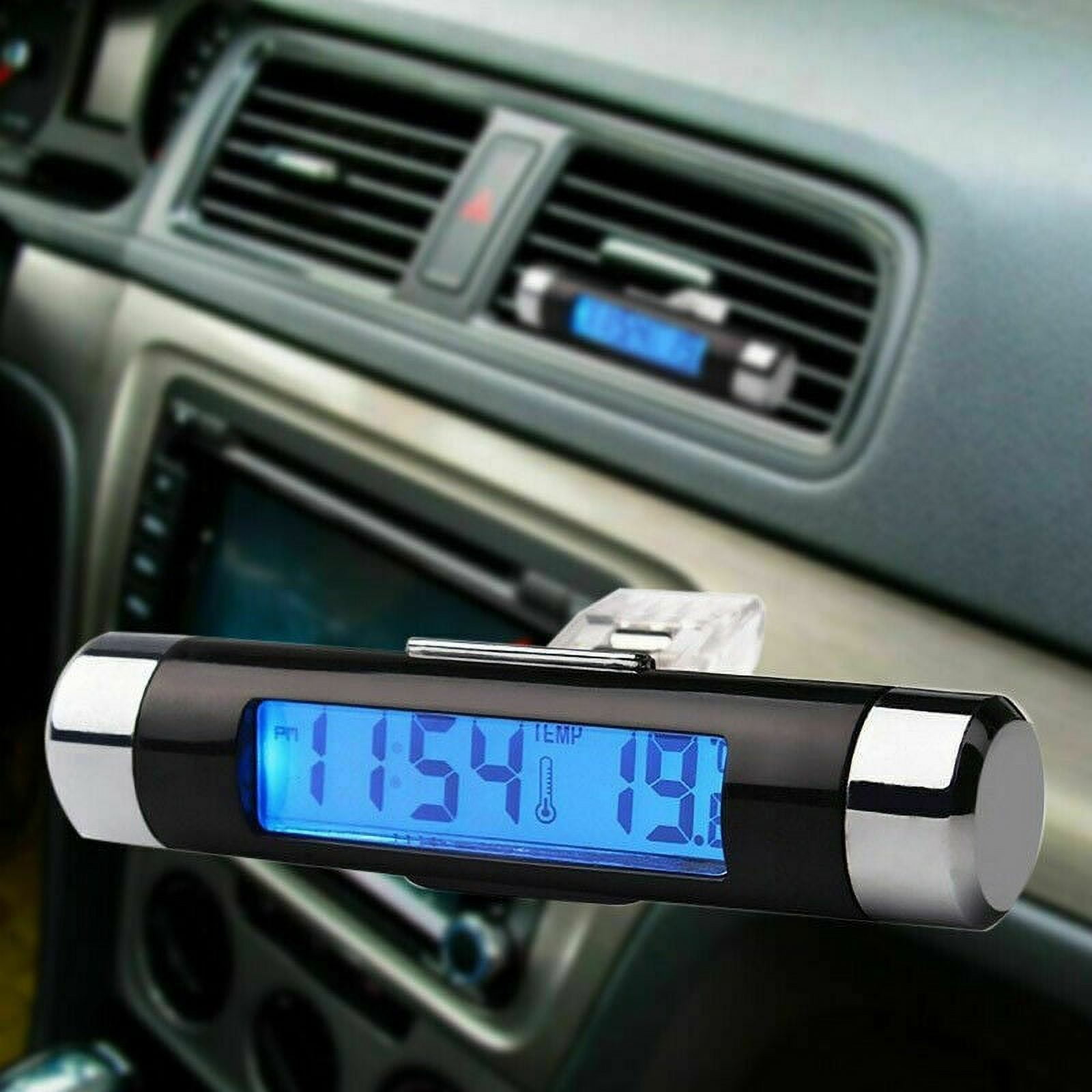 Cogfs Car Clock Thermometer Portable Digital Car Dashboard Digital LCD