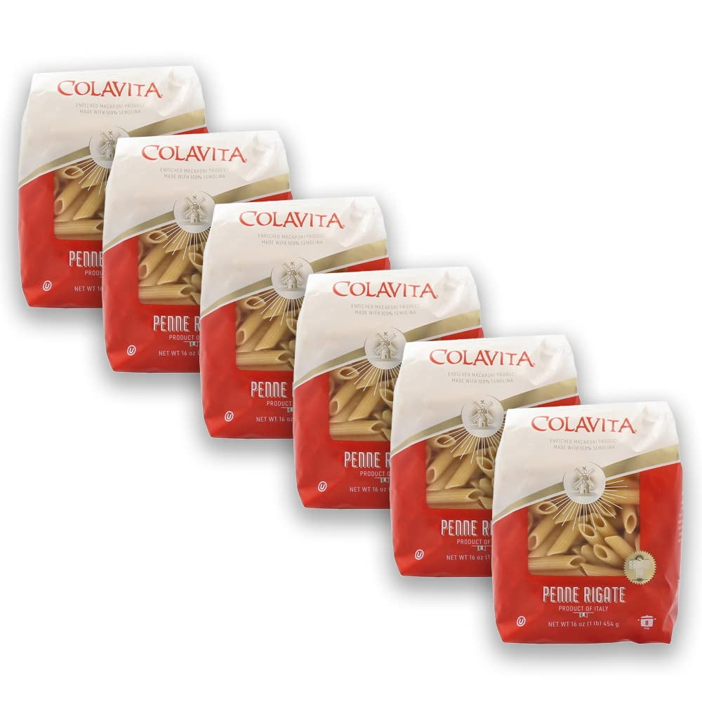 Colavita Penne Rigate Pasta 6 Pack Of 1 Lb Bags Authentic Italian