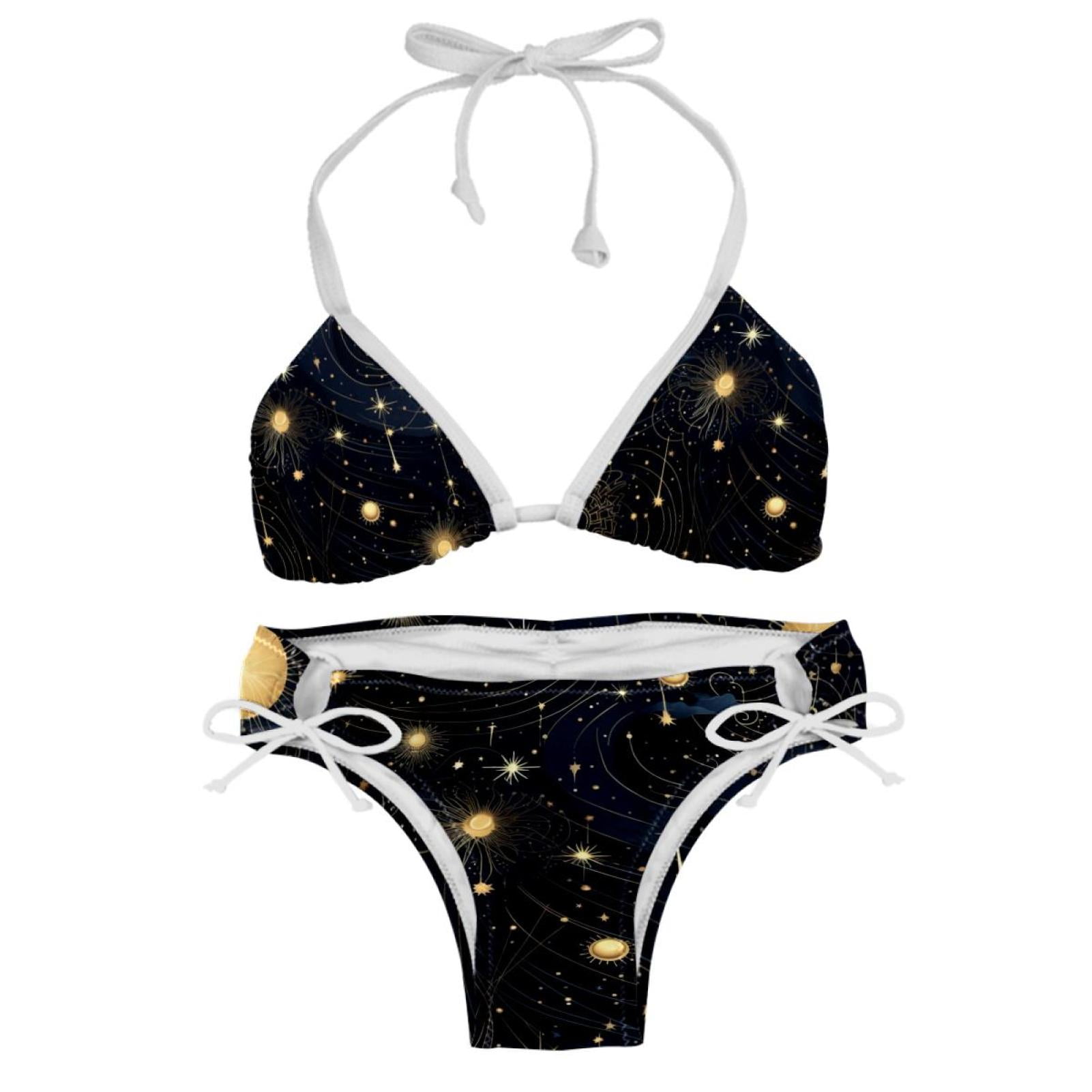 Constellation Swim Wear Bikini Set With Detachable Sponge Adjustable