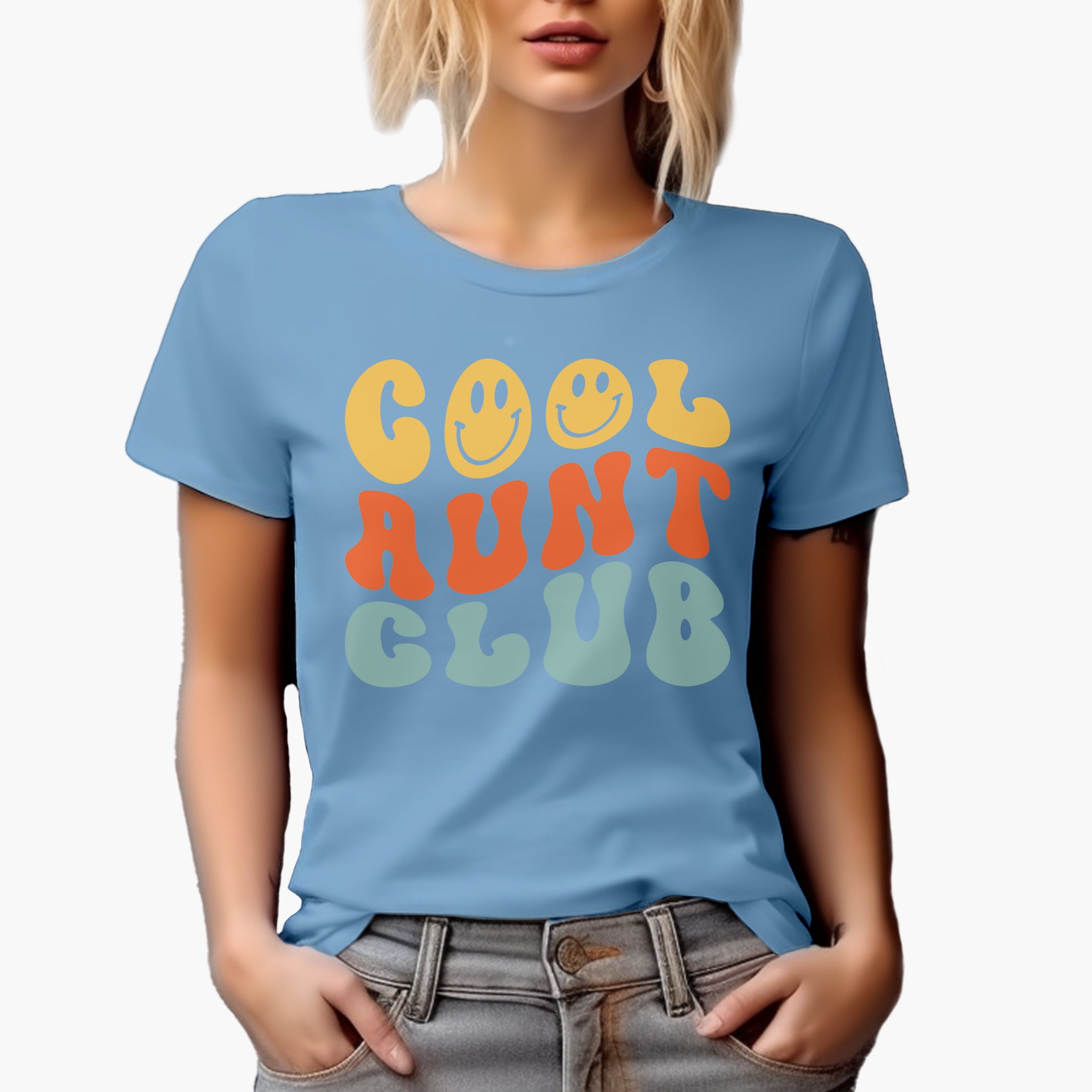 Cool Aunt Club Organization Name For Aunties Groovy Retro Wavy Text