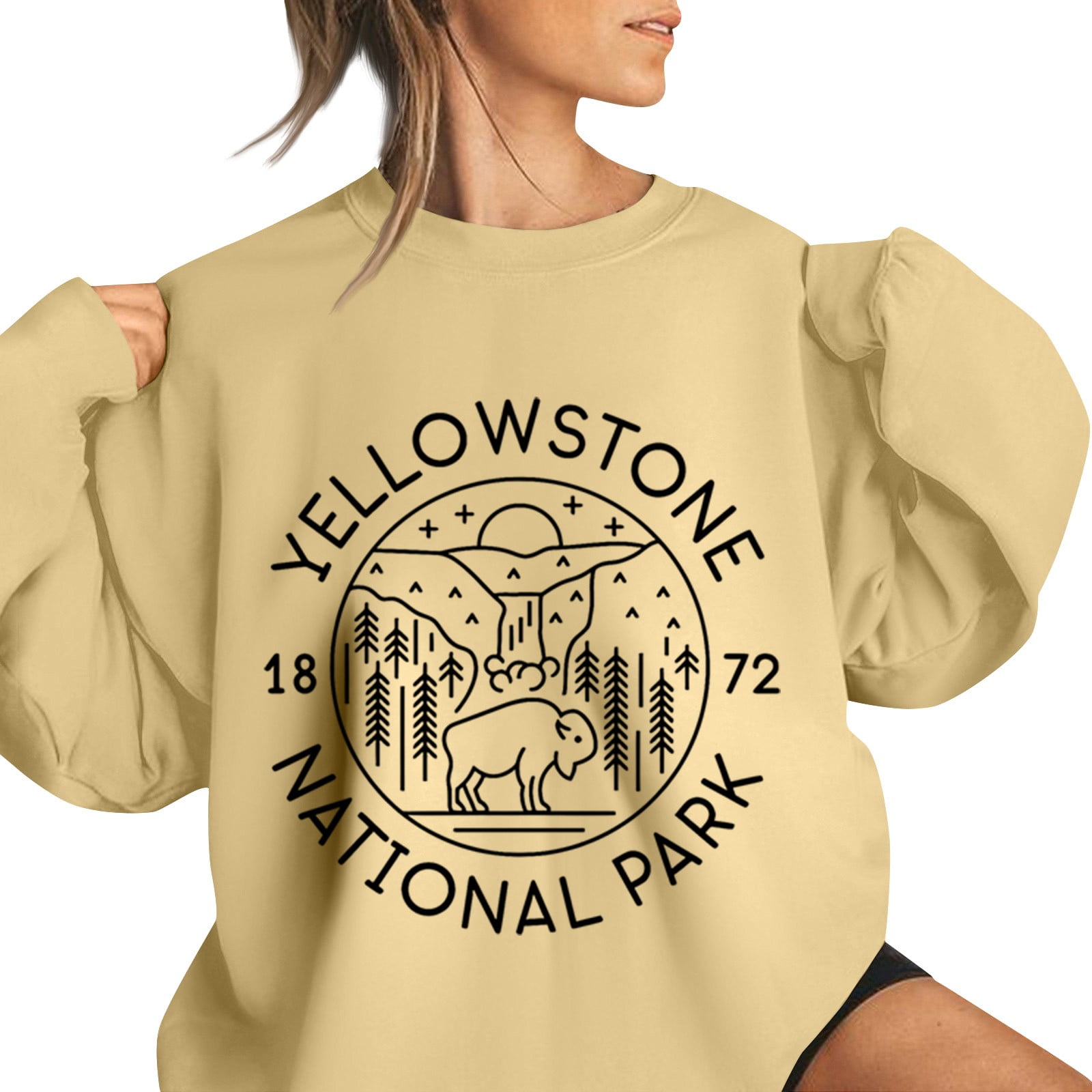 Cozy Yellowstone National Park Sweatshirt Vintage Design Unisex