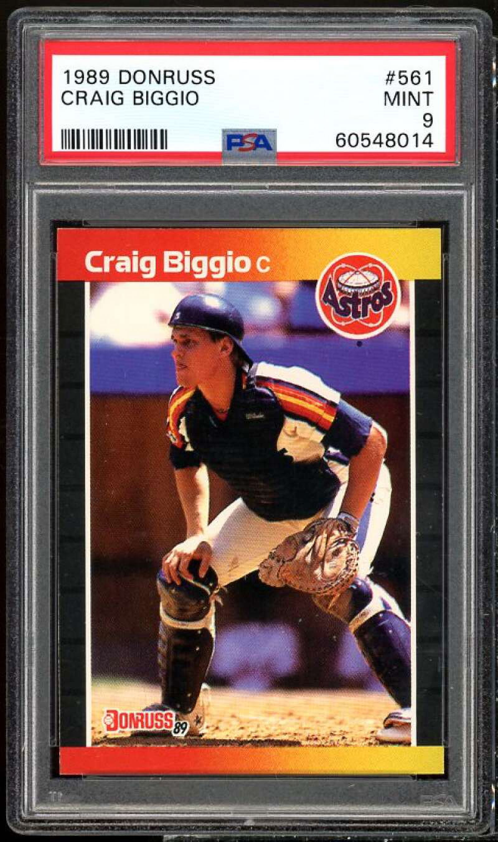 Craig Biggio Rookie Card 1989 Donruss 561 PSA 9 Walmart