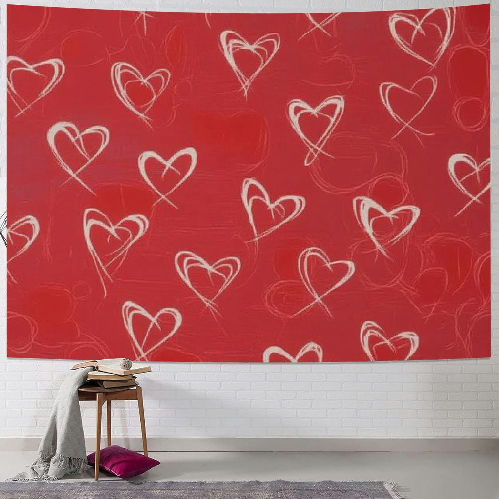 Creowell Valentine S Day Heart Tapestry Wall Hanging Tapestry