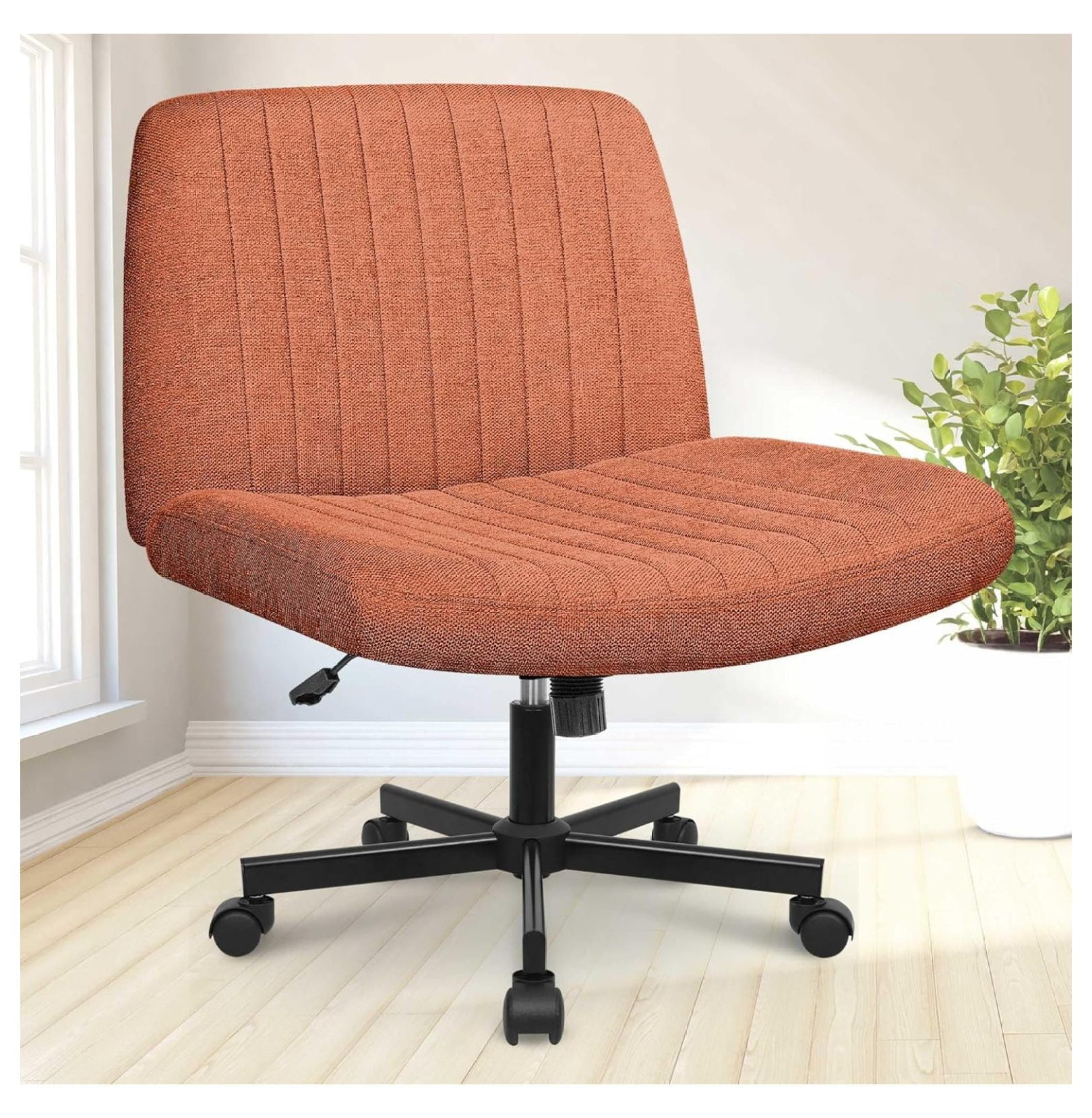 Criss Cross Chair Armless Legged Office Desk Chair With Wheels Swivel