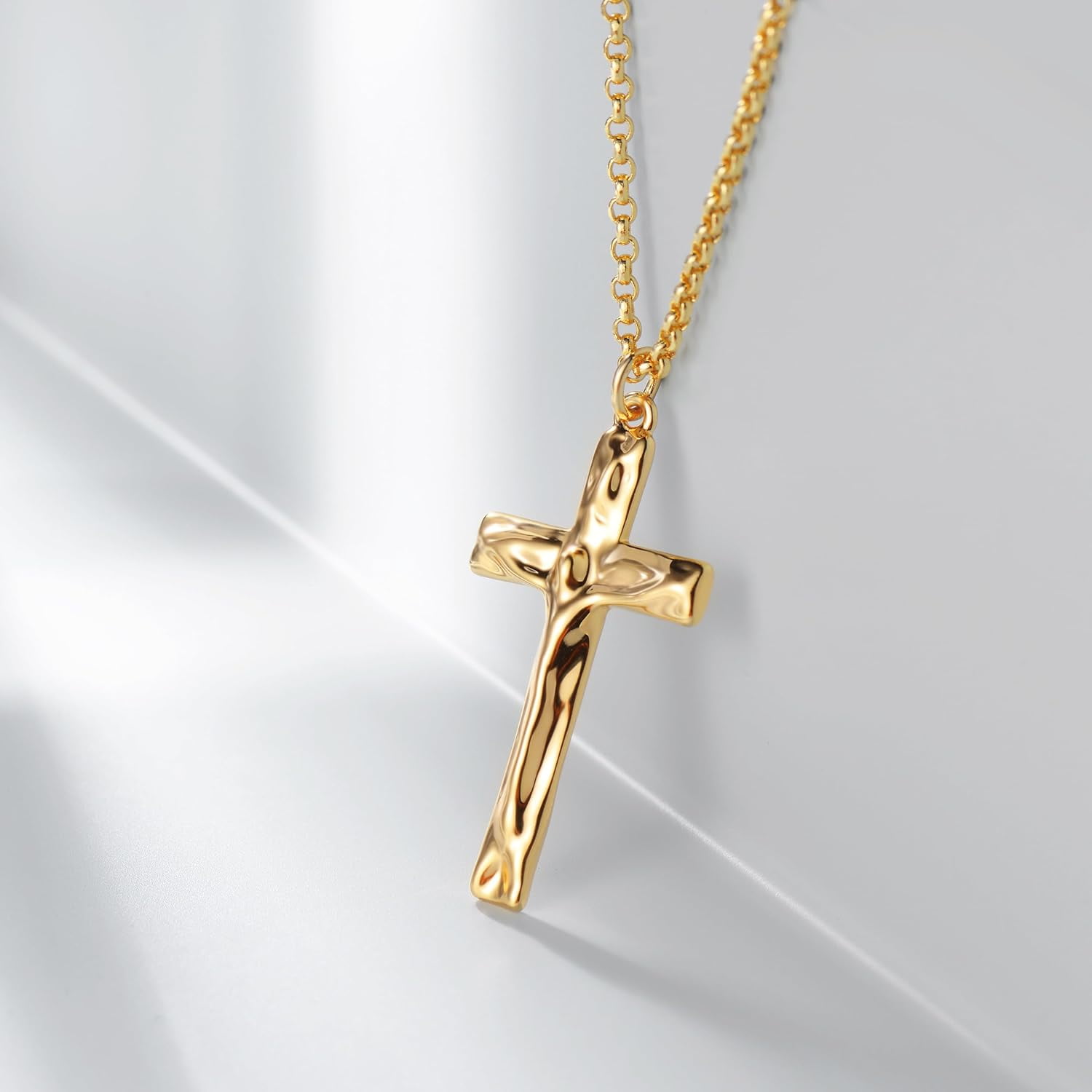 Cross Necklace Faith Pendant K Plated Dainty Chain Minimalist Simple