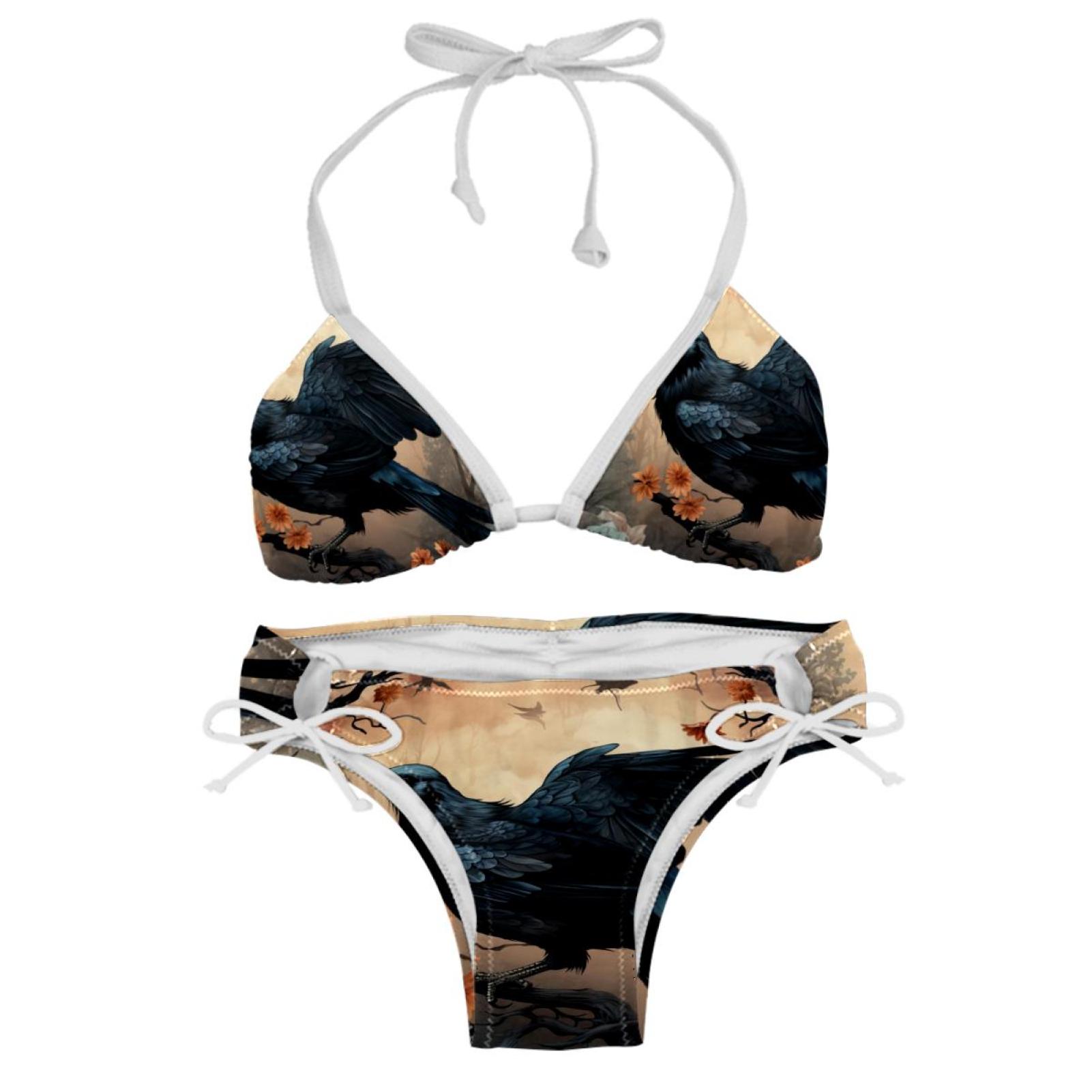 Crow Detachable Sponge Adjustable Strap Bikini Set Two Pack For Various