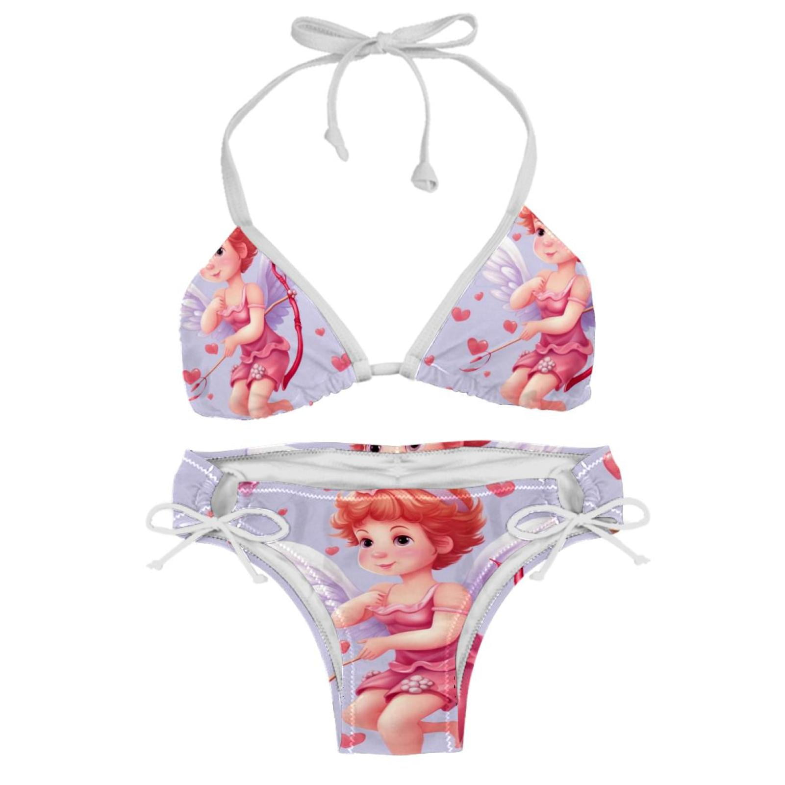 Cupid Detachable Sponge Adjustable Strap Bikini Set Two Pack Swimsuits