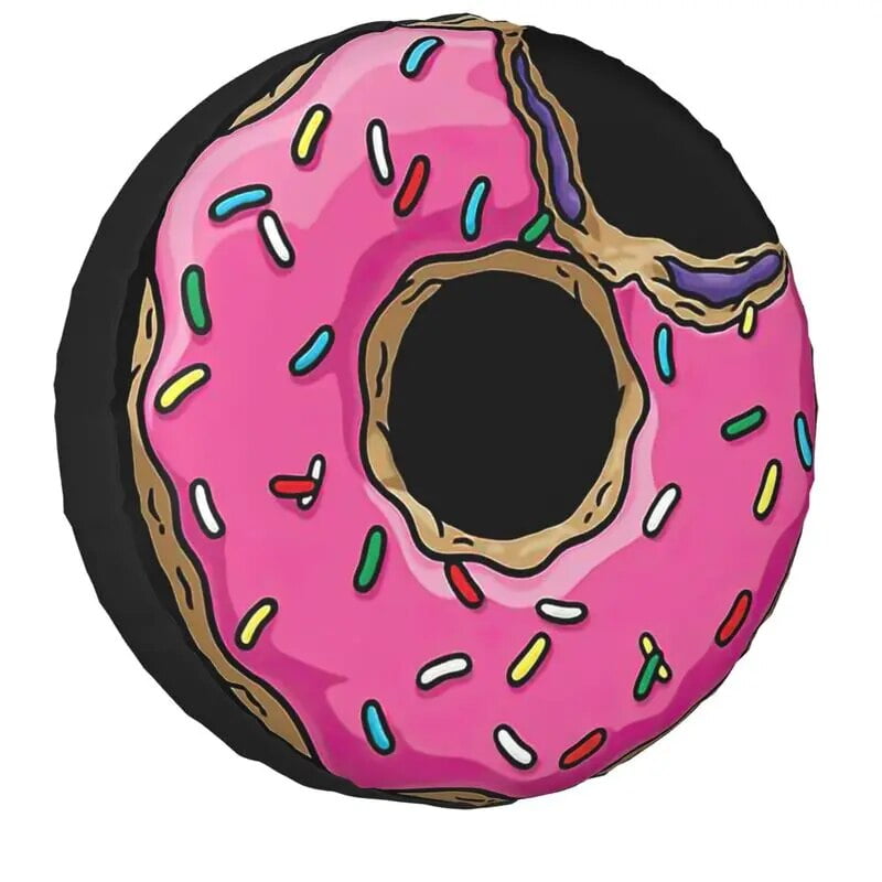 Custom Cartoon Donut Spare Tire Cover For Grand Cherokee Doughnut 4WD