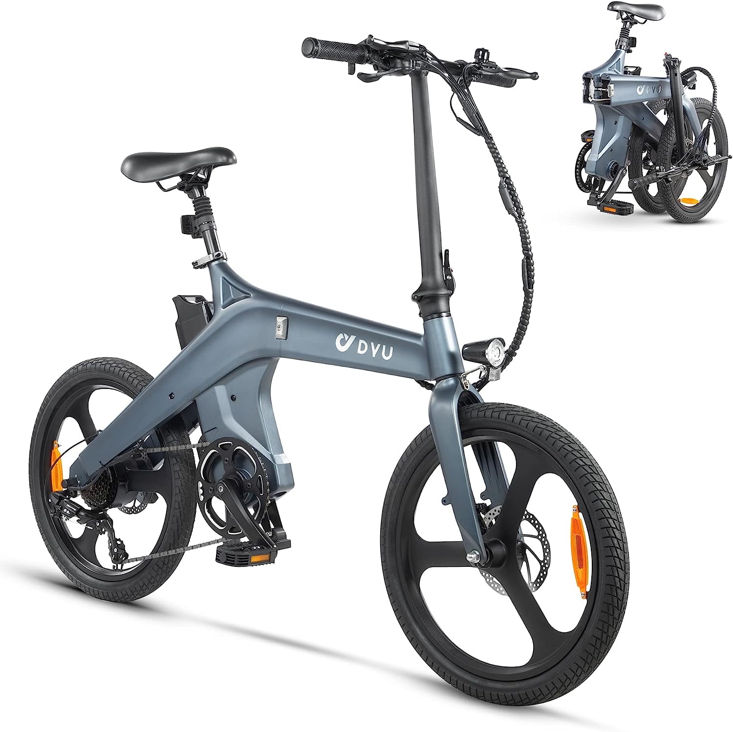 DYU 20 Folding Electric Bike For Adults Pedal Assist 250W 36V 10AH