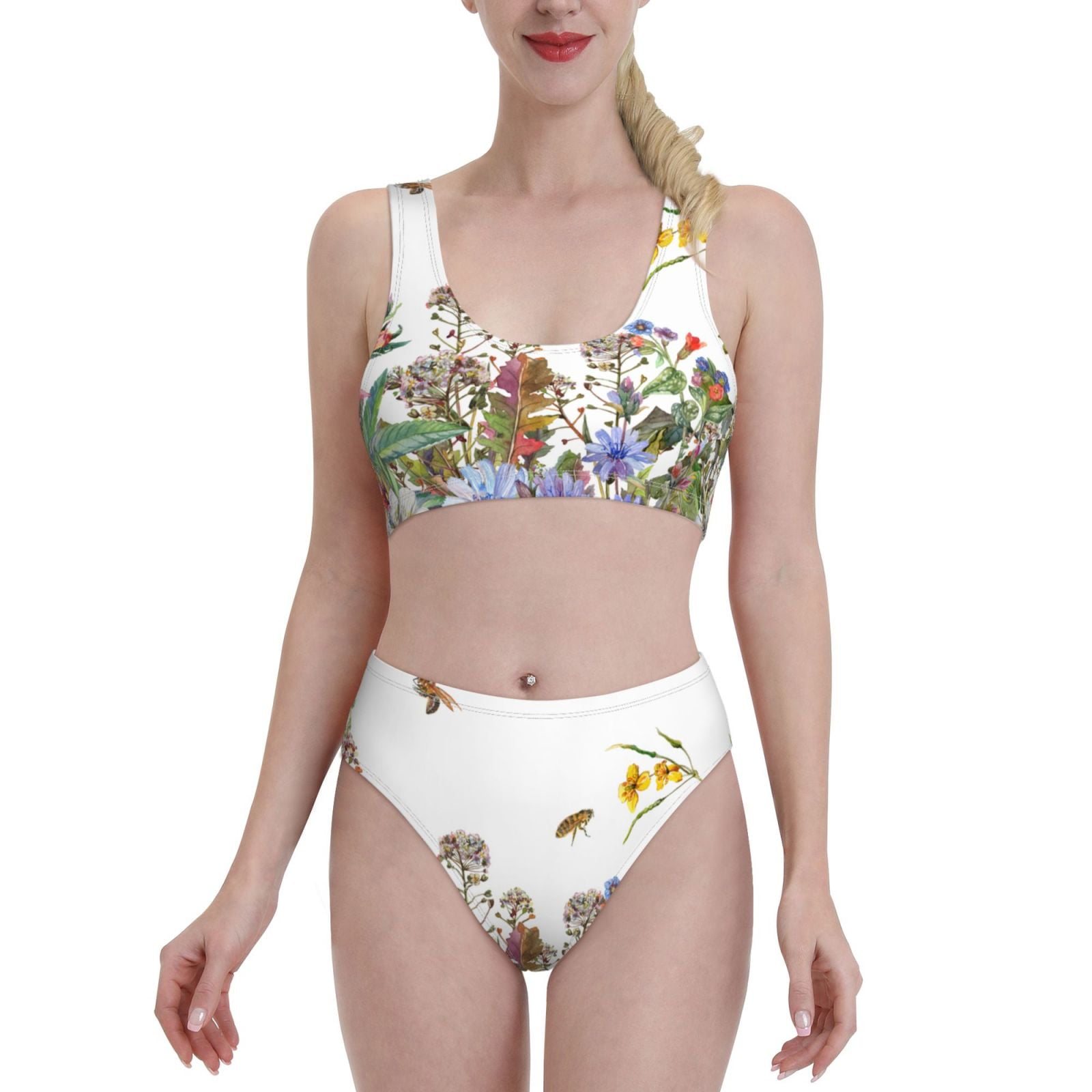 Daiia Herbs And Wildflowers Women S Bikini Swimsuit Two Piece Swimsuit