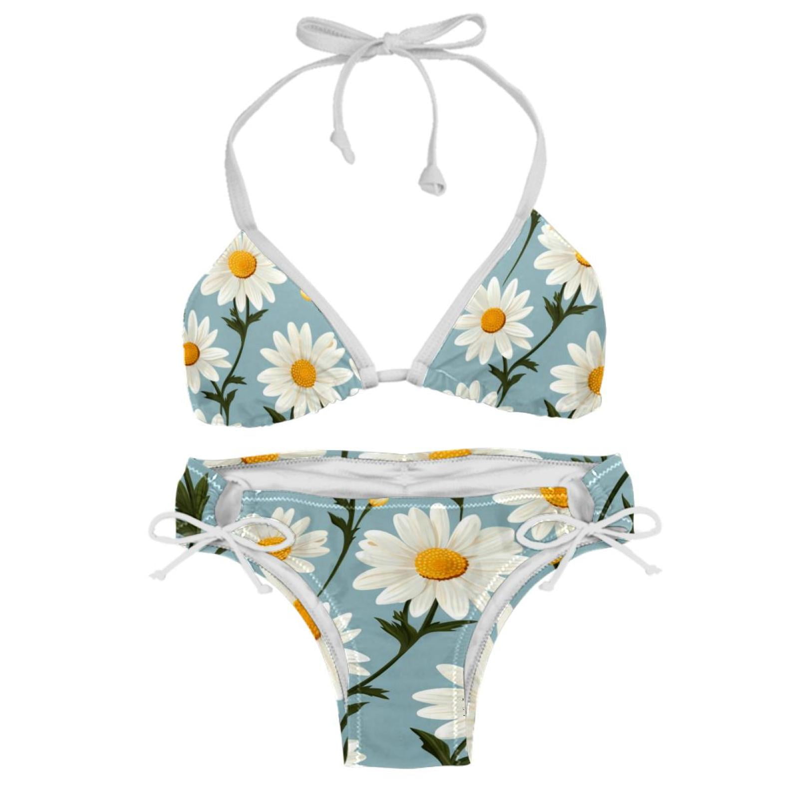 Daisy Chic One Piece Swimsuits Bikini Set Detachable Sponge