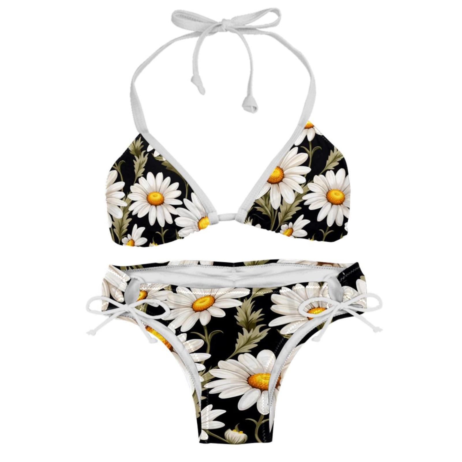 Daisy Chic One Piece Swimsuits Bikini Set Detachable Sponge