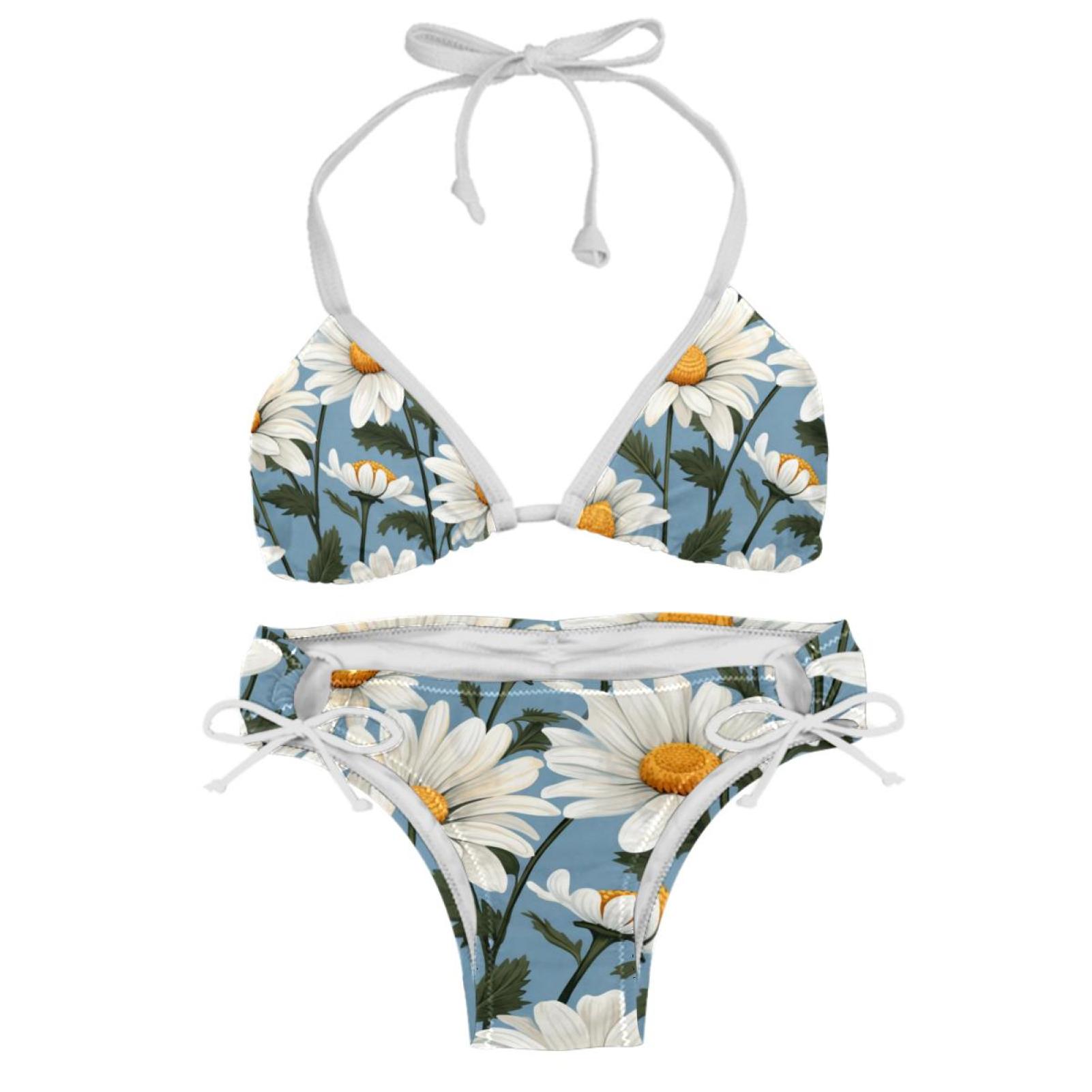 Daisy Detachable Sponge Adjustable Strap Bikini Set Two Pack Beach