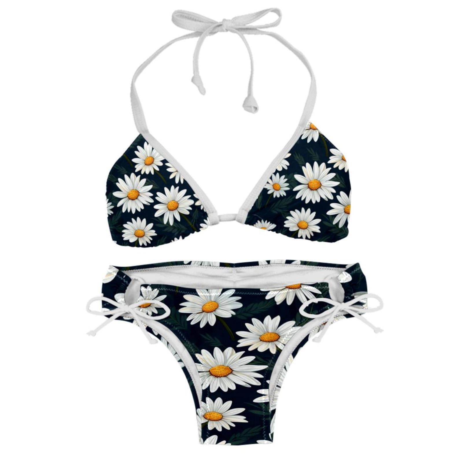 Daisy Detachable Sponge Adjustable Strap Bikini Set Two Pack Swim