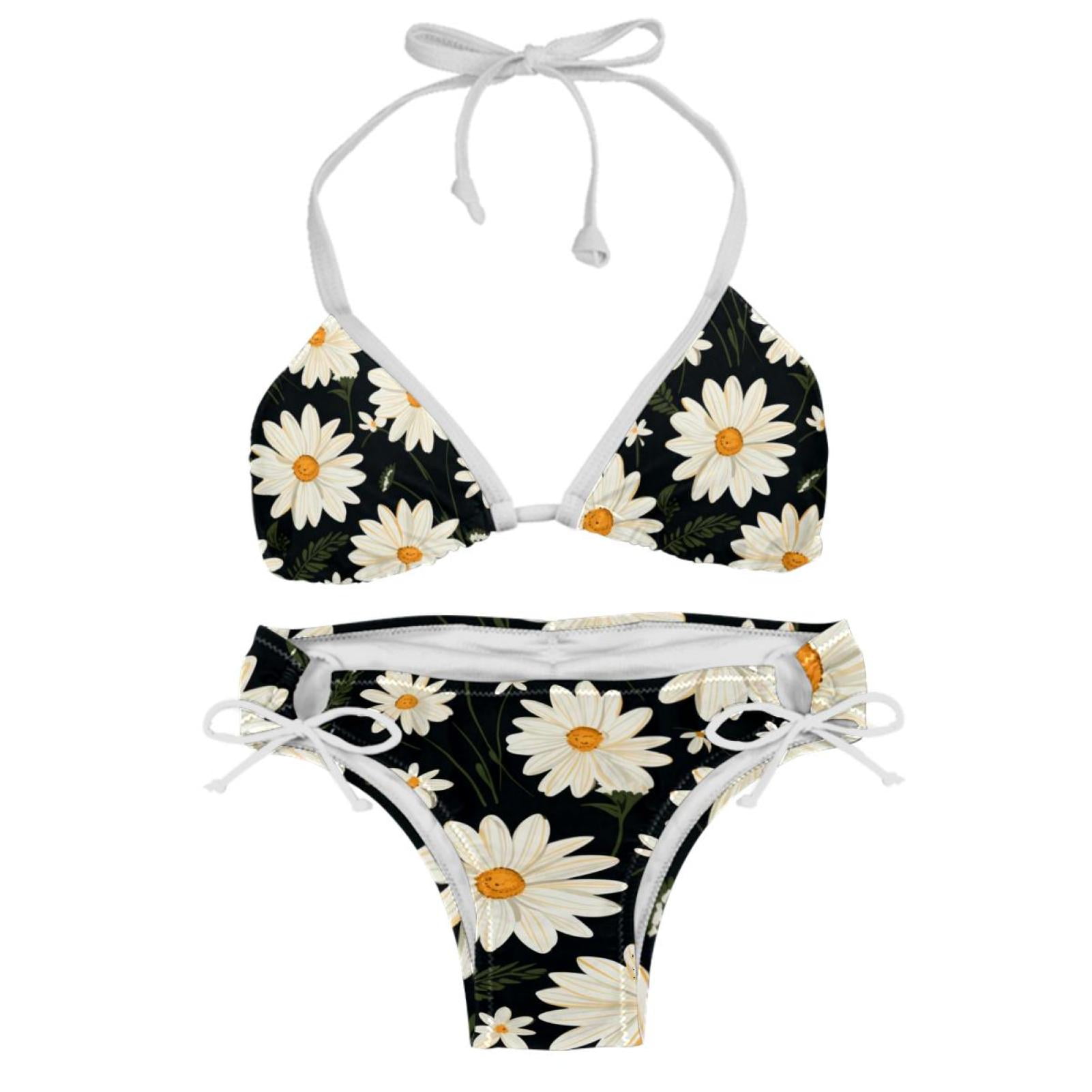 Daisy Detachable Sponge Adjustable Strap Bikini Set Two Pack Swimsuit