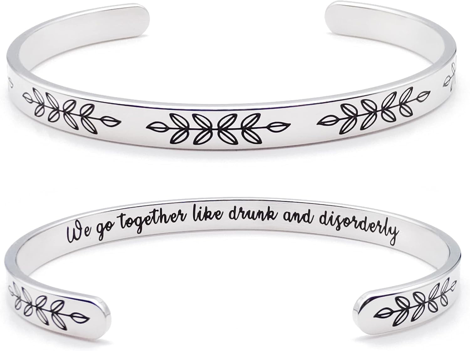 Dczosily Inspirational Cuff Bracelets For Women Stainless Steel Jewelry