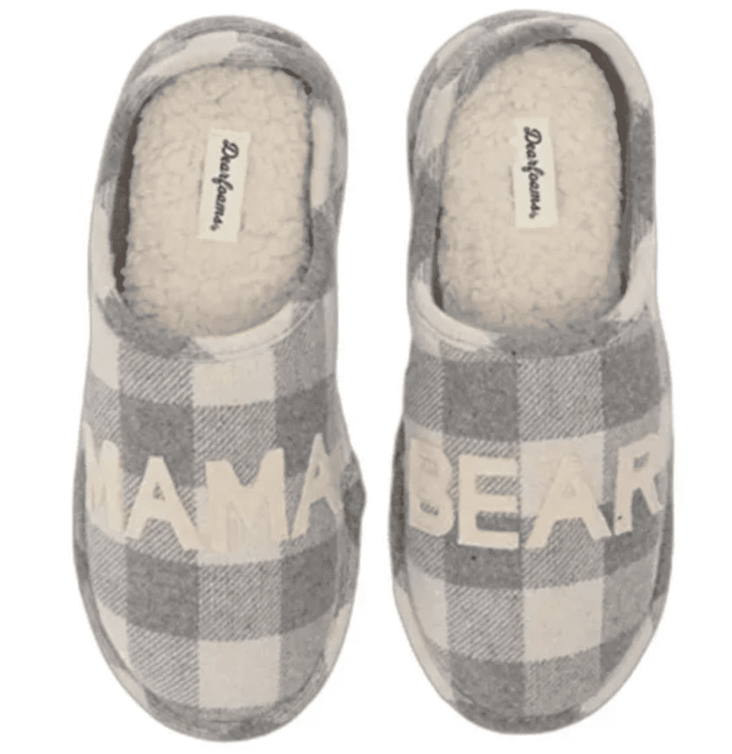 Dearfoams Women S Mama Bear Buffalo Plaid Clog Slipper Size Xl