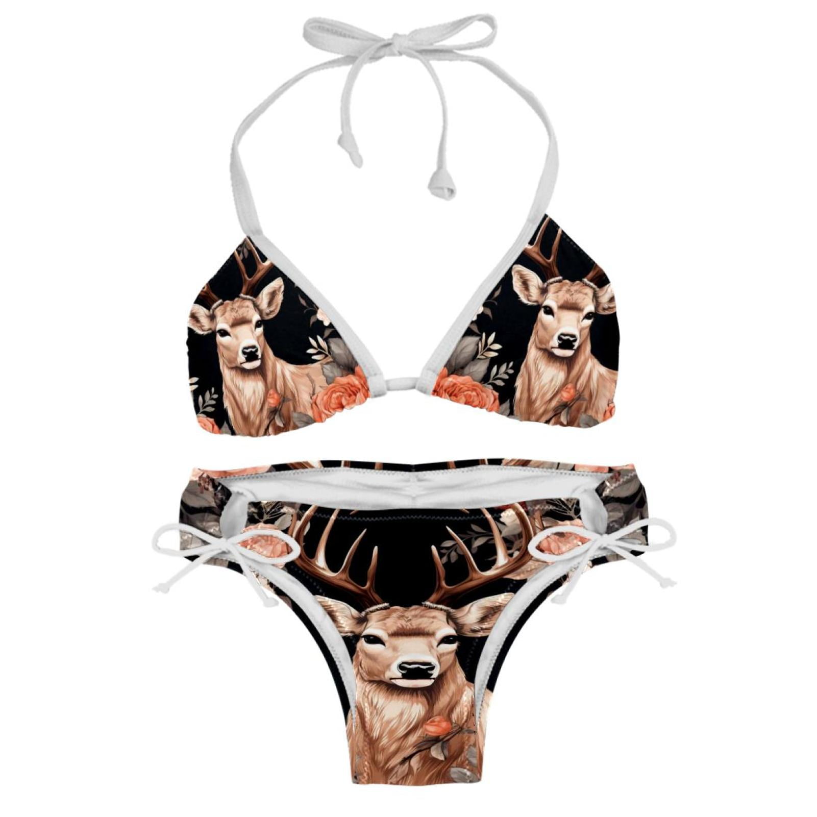 Deer Detachable Sponge Adjustable Strap Bikini Set Two Pack For Any