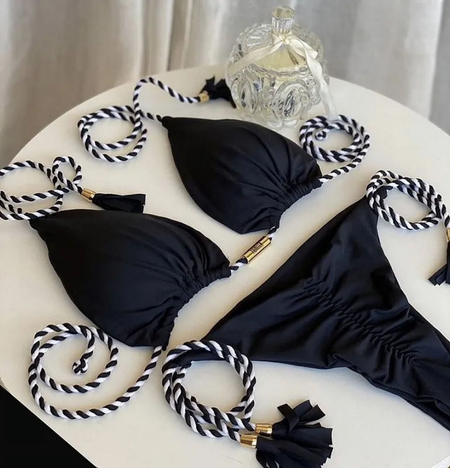 Deng New Women Bikini Backless Rope Triangle Swimsuit Multicolor Walmart