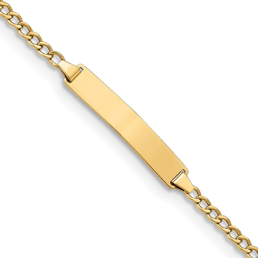 Diamond2Deal 14K Yellow Gold Semi Solid Polished Cuban Curb Chain ID