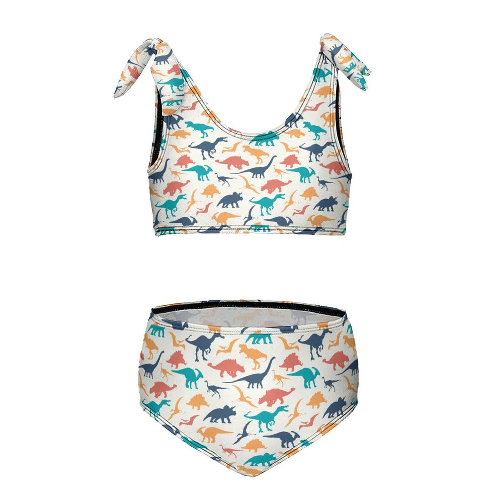 Dinosaurs Silhouette Girl S 2 Piece Bikini Set Beach Sport Swimsuit
