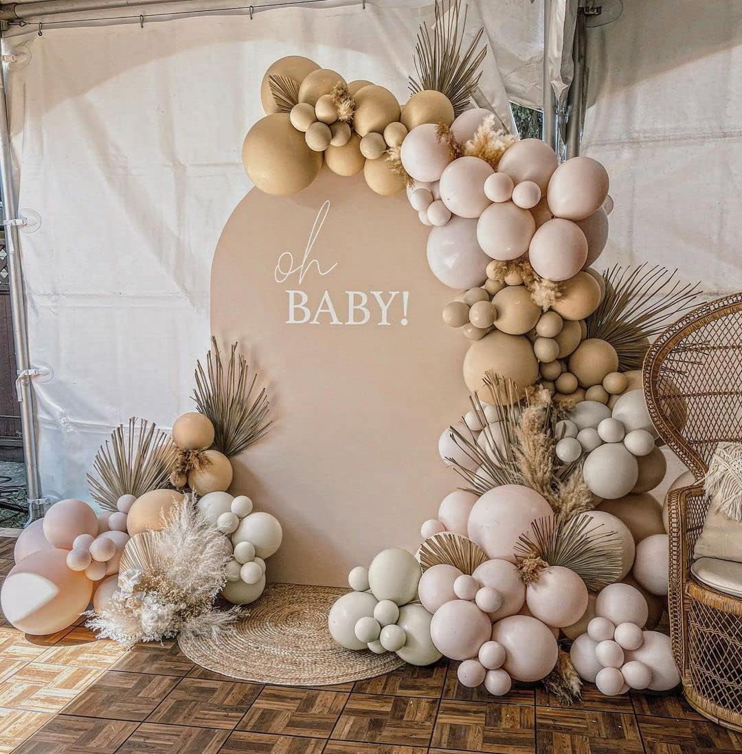 Double Stuffed White And Beige Balloons AFN1Garland Nude Blush Ivory