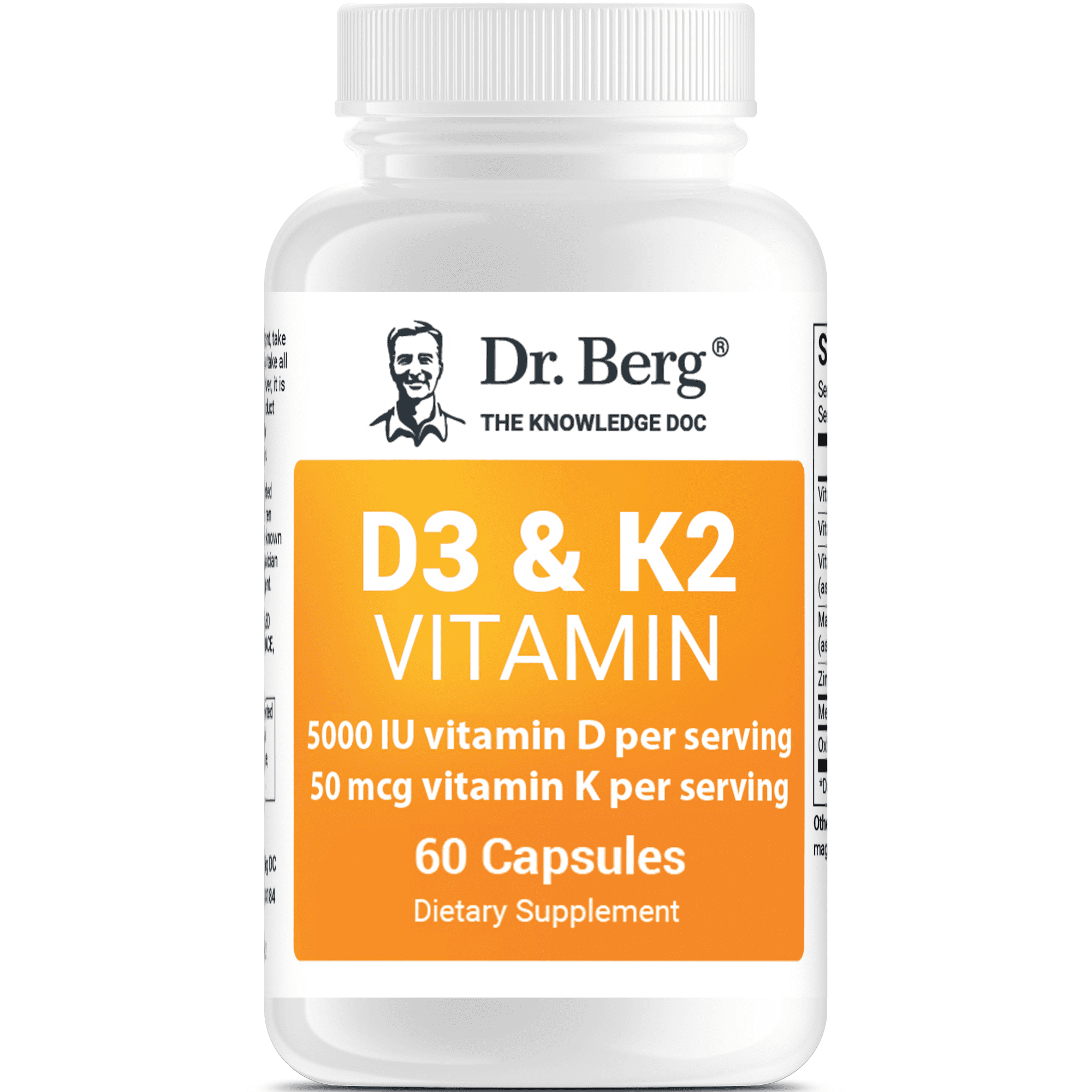 Dr Berg S Vitamin D3 K2 Supplement Heart And Bone Health 60