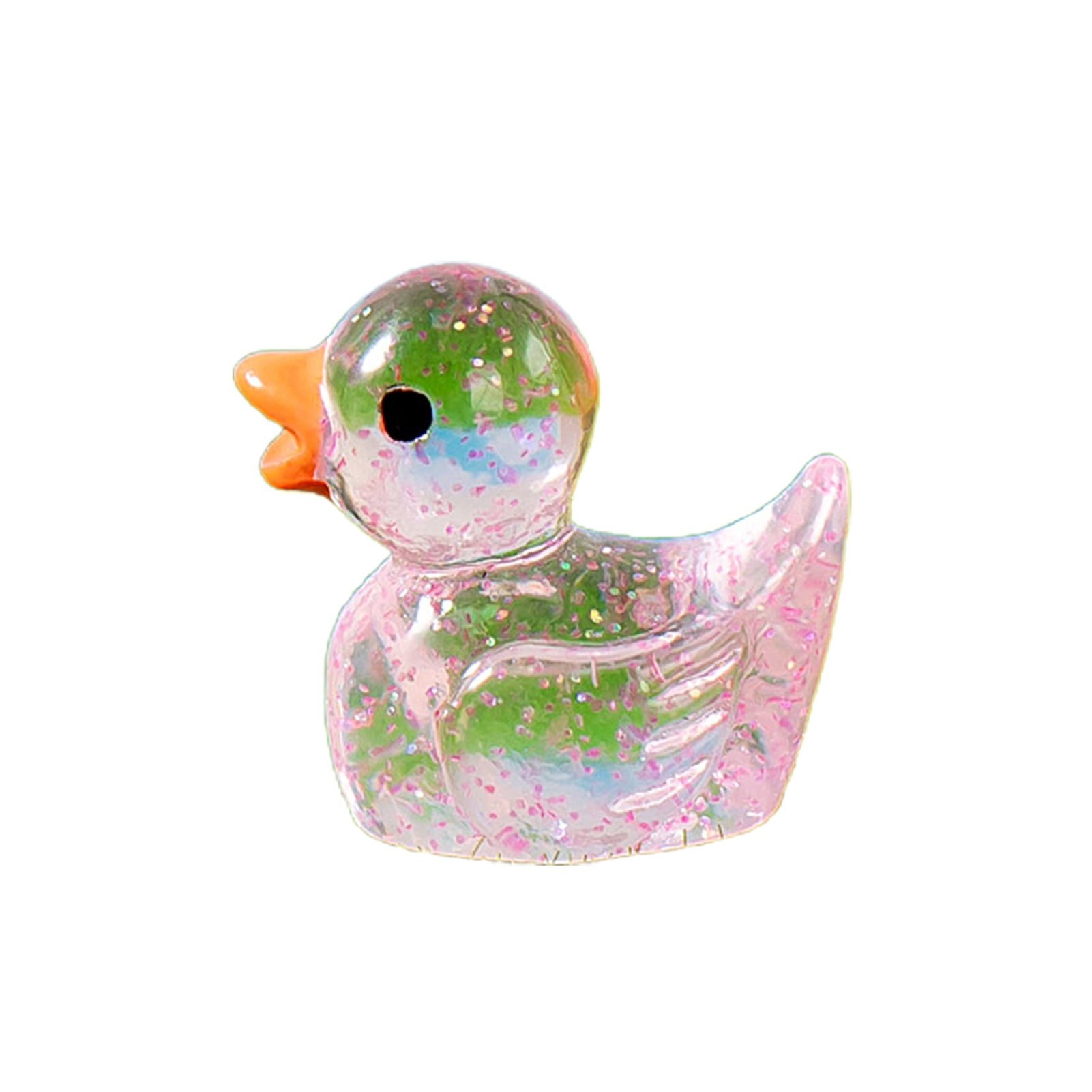 Duixinghas Resin Duck Figurine Mini Glitter Duck Ornament Cute Resin