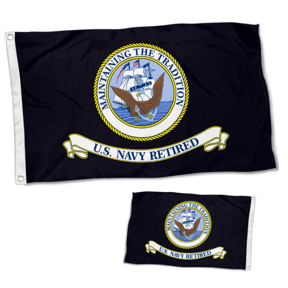 Dutern Double Sided United States Navy Retired Military Flag Banner 3