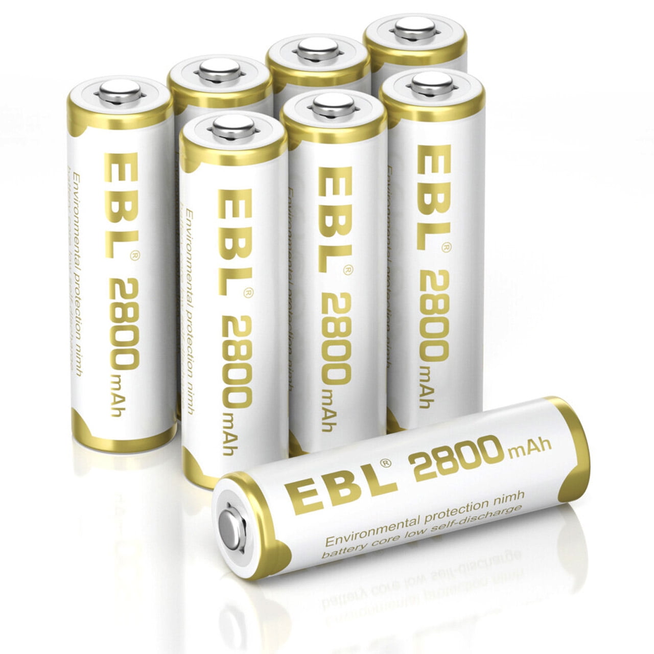 EBL AA Rechargeable Batteries 2800mAh Ni MH Double A Batteries 8 Counts