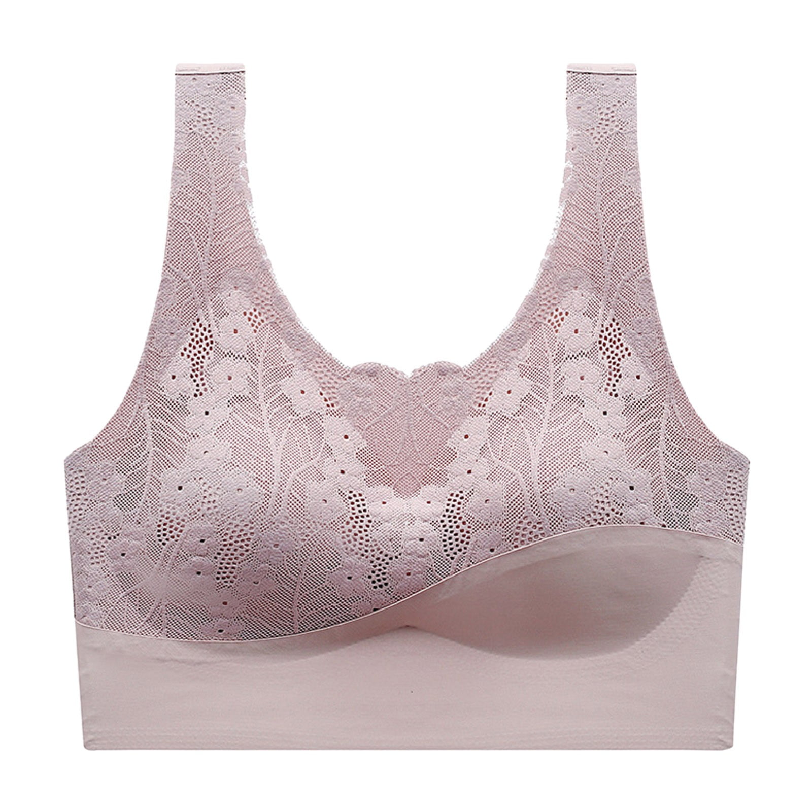 EHRWE Mesh Bras For Women New Lace Back Wrapping Chest Ice Silk