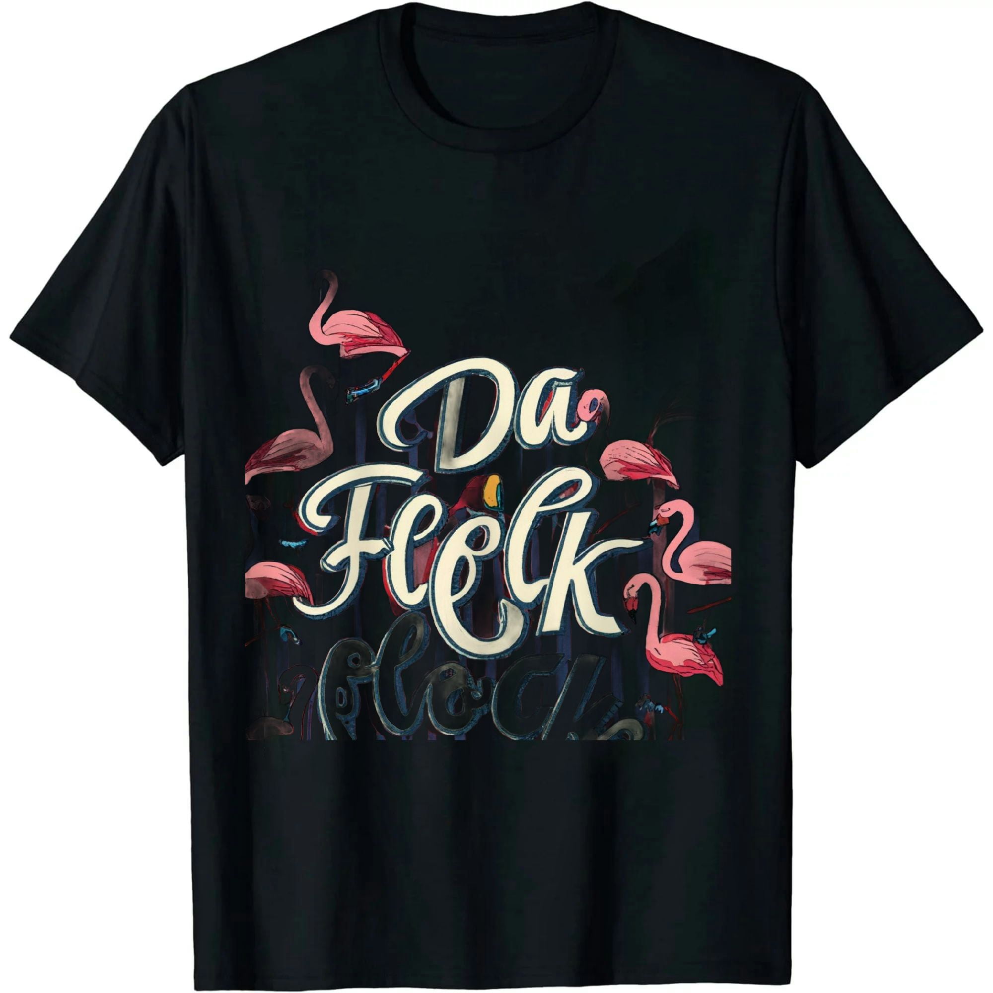 EastSmooth Calm Da Flock Down Flamingo Summer Vacation T Shirt