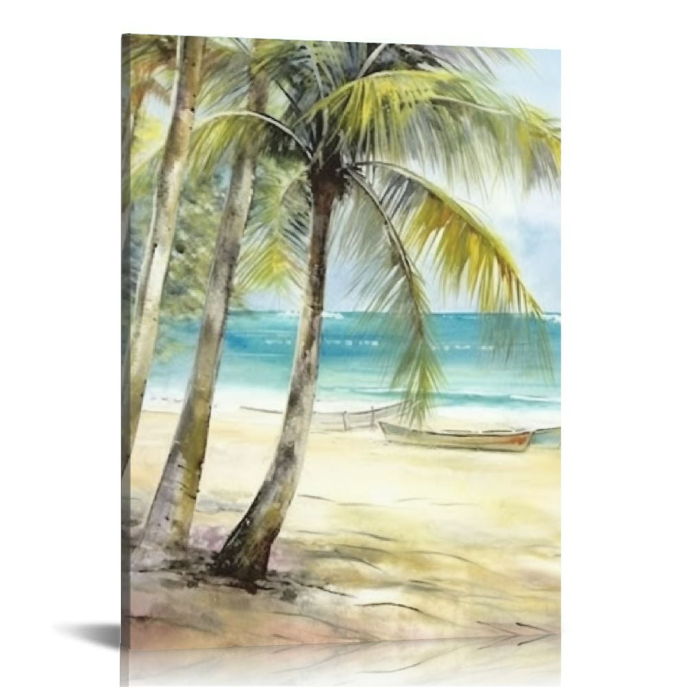 EastSmooth Tropical Coconut Tree Wall Art Abstract Palm Tree Canvas