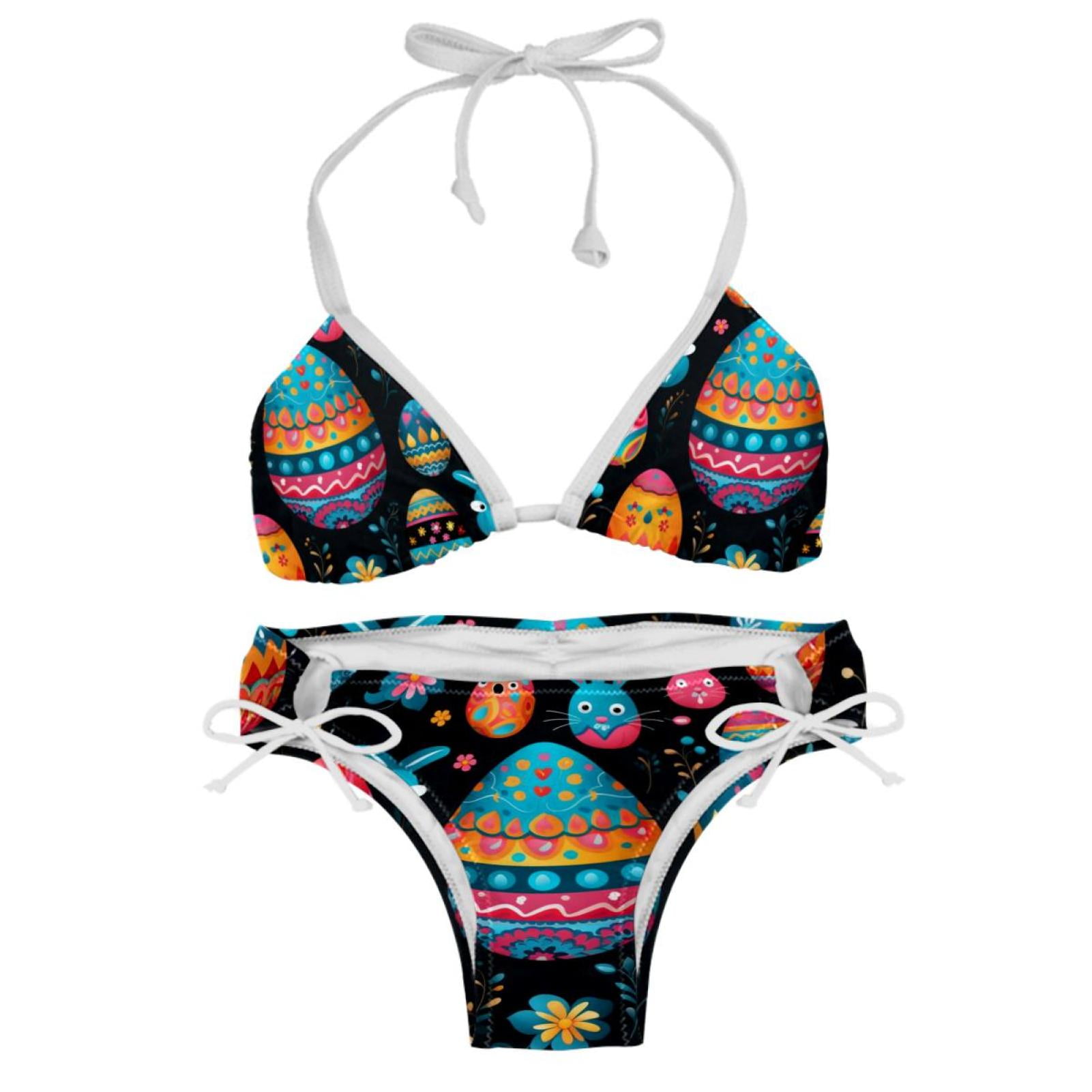 Easter Adjustable Strap Bikini Set With Detachable Sponge Two Pack