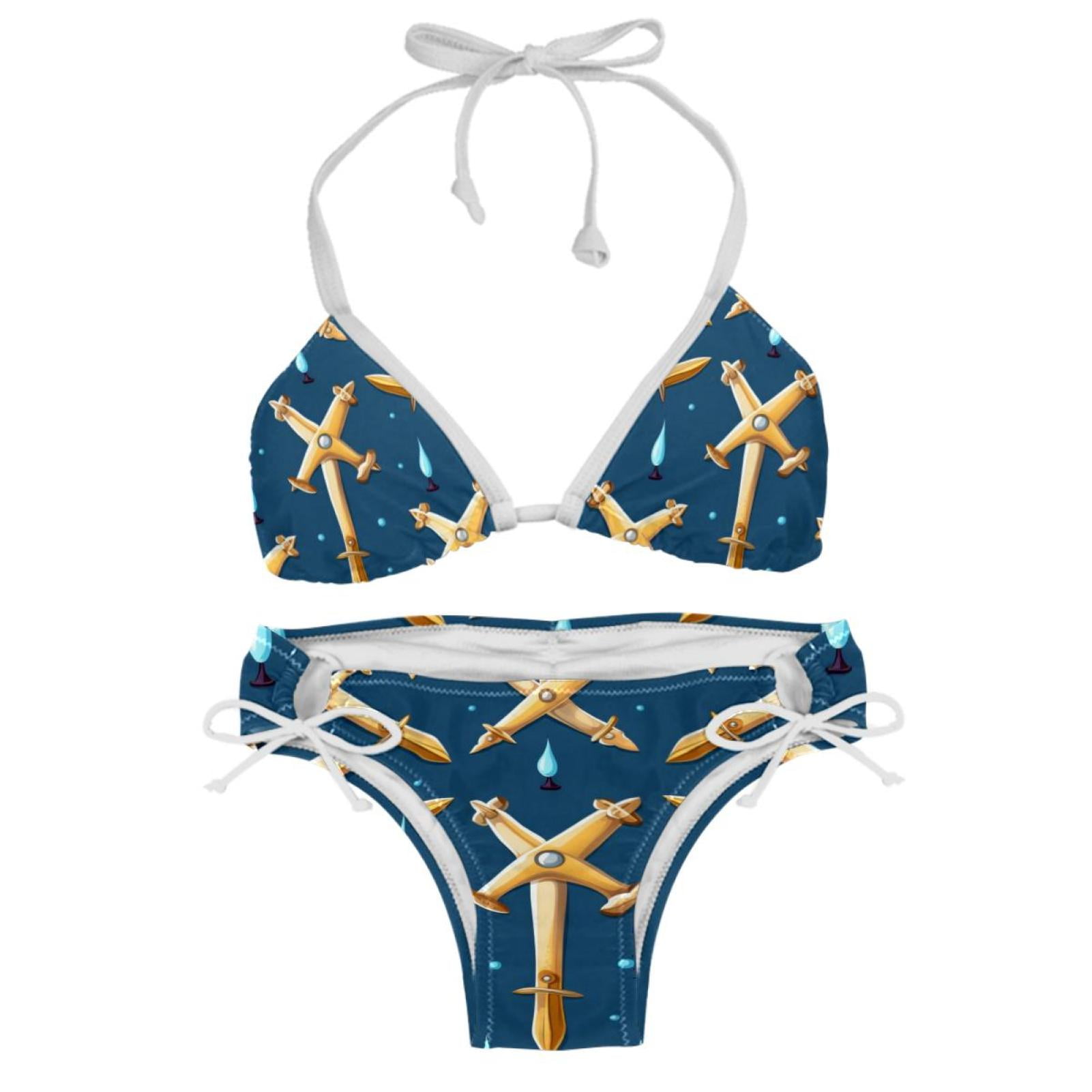 Easter Cross Adjustable Strap Detachable Sponge Bikini Set Two Pack