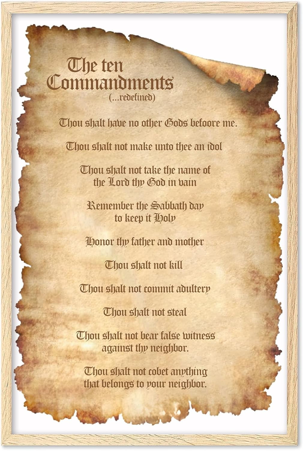 Eastern Print The Ten Commandments 10 Commandments Wall Art Bible