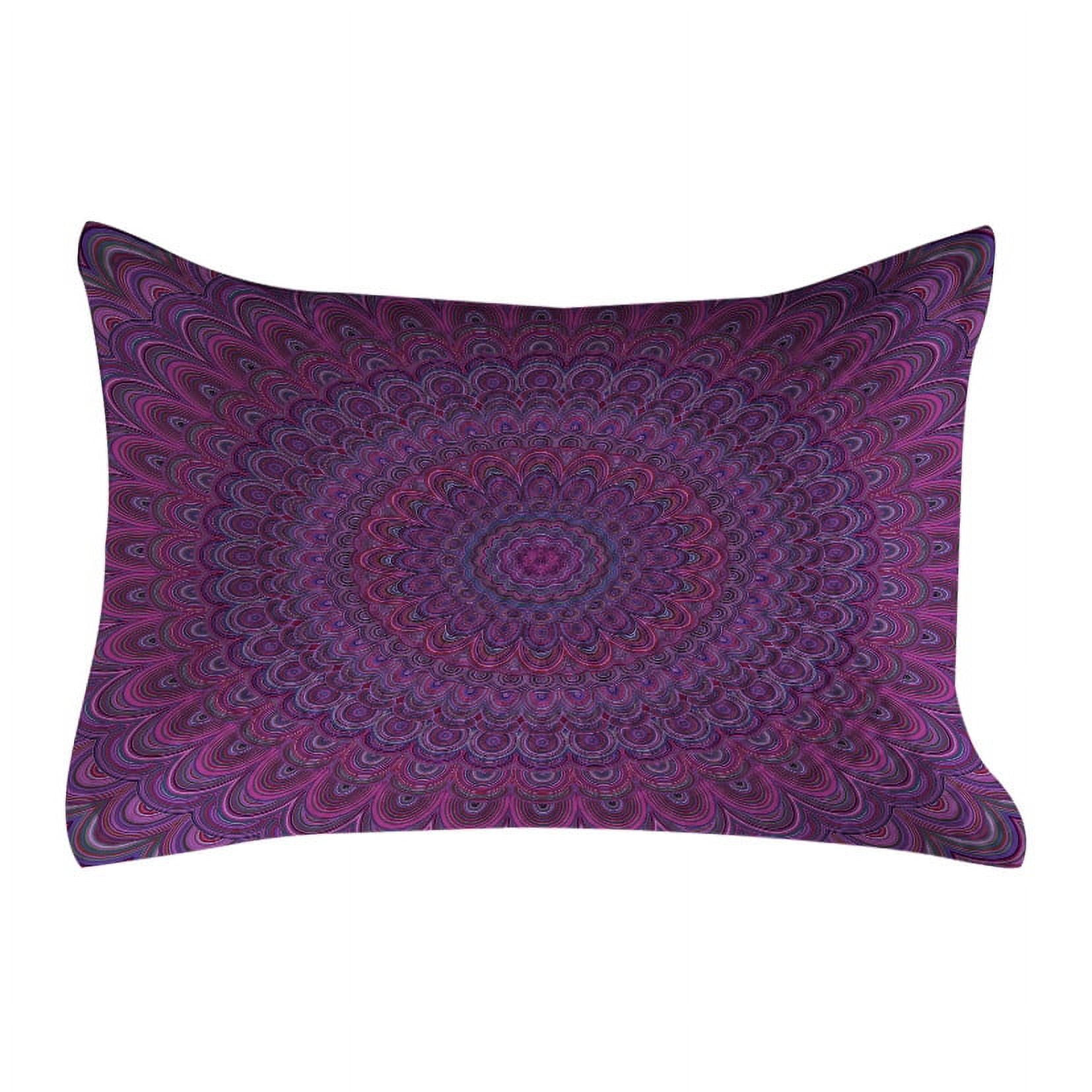 Eggplant Quilted Pillowcover Mandala Shape A Kaleidescopic Style