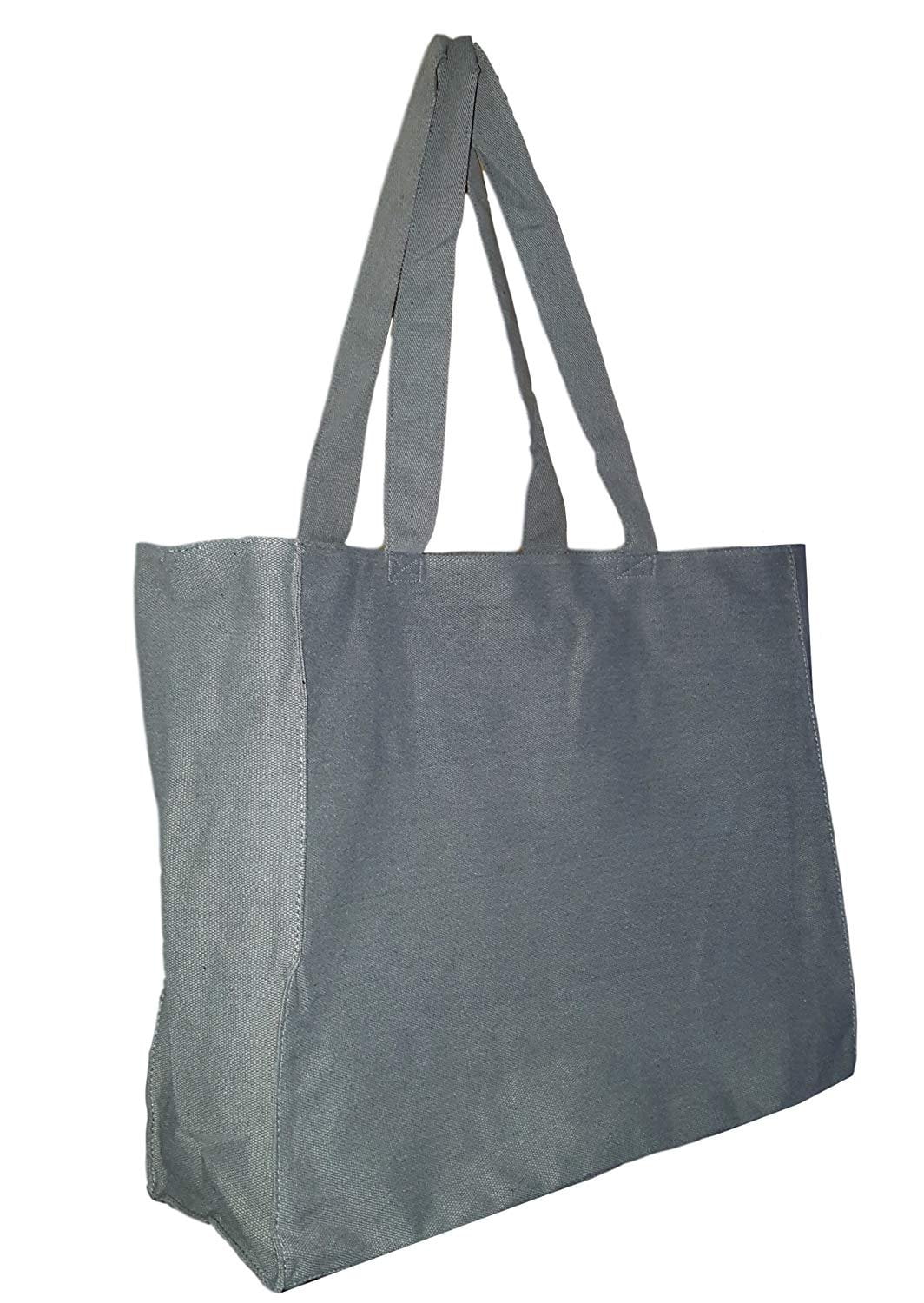 Extra Large Travel Day Tote Bag Heavy Duty Cotton Twill Zip Top Medium