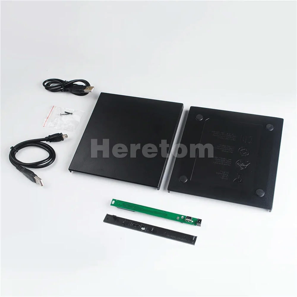 FOR 12 7mm USB 2 0 DVD CD ROM Case IDE PATA To SATA Optical Drive