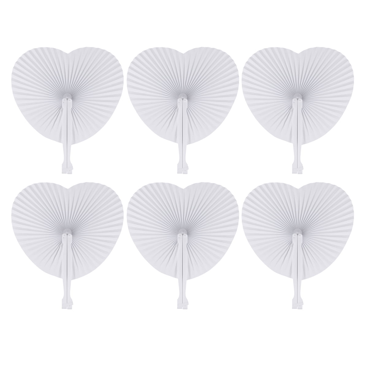 Fan Fans Folding Paper Hand Wedding White Handheld Heart Chinese Party
