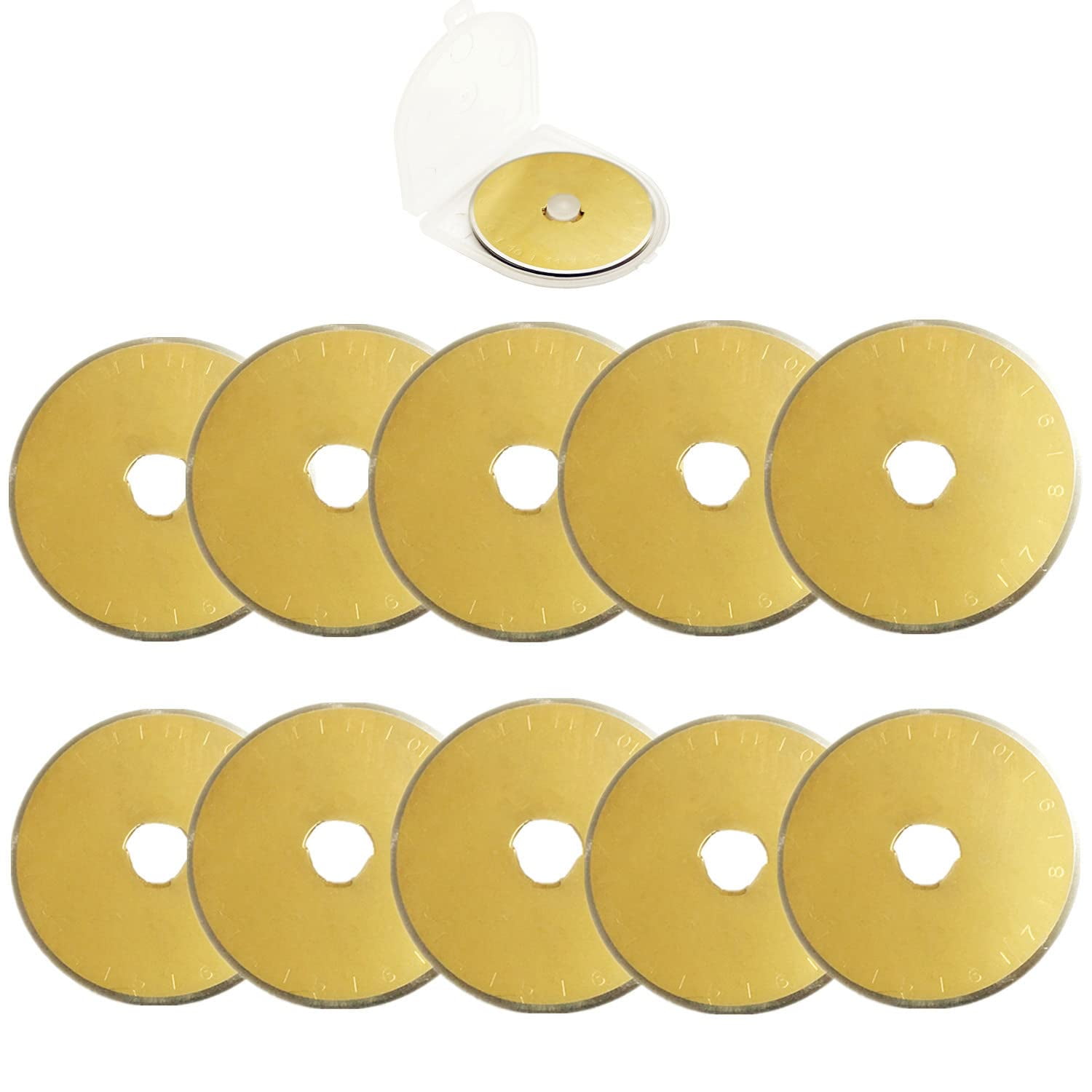 Fbshicung 10 Pack EC36 Titanium Coated Rotary Cutter Blades 45mm