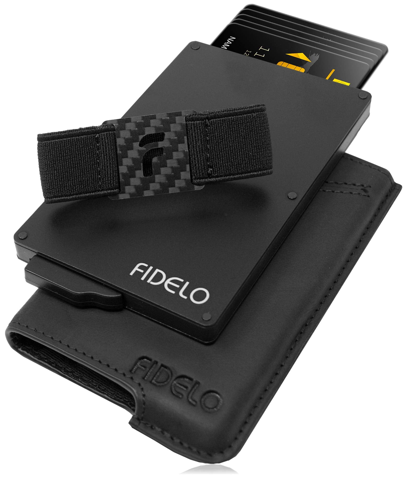 Fidelo Minimalist Wallet For Men Slim Credit Card Holder Rfid Mens