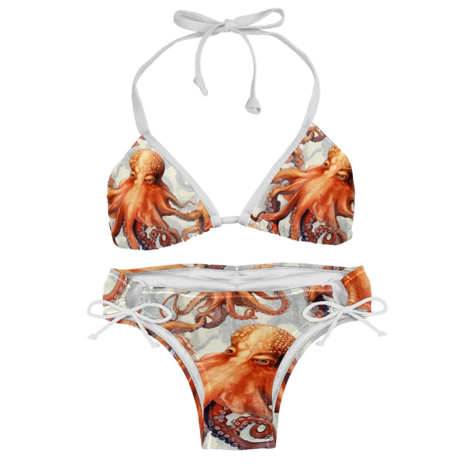 Fish Detachable Sponge Adjustable Strap Bikini Set Two Pack Great For