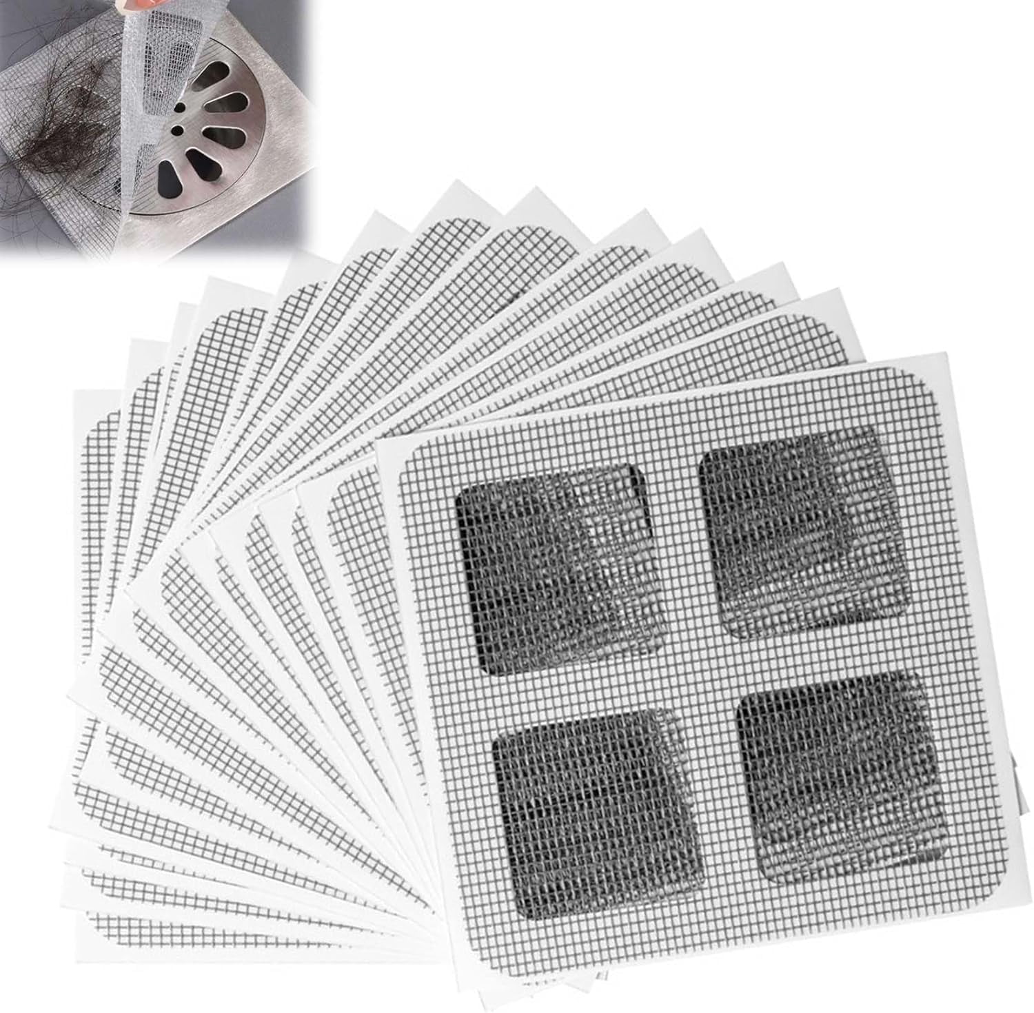 Floor Drain Sticker Disposable Shower Drain Hair Catcher Mesh Stickers