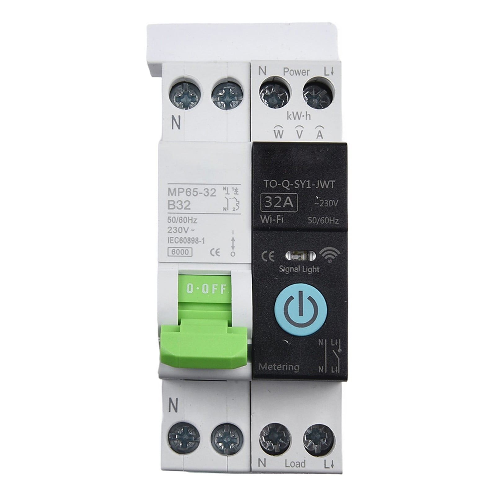 For Tuya Mcb Wifi Smart Circuit Breaker With Metering Din Rail Control