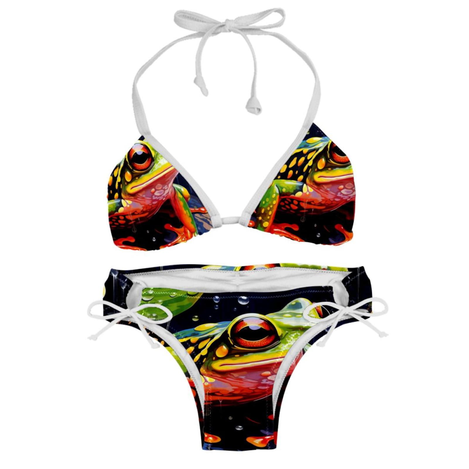 Frog Detachable Sponge Adjustable Strap Bikini Set Two Pack Versatile