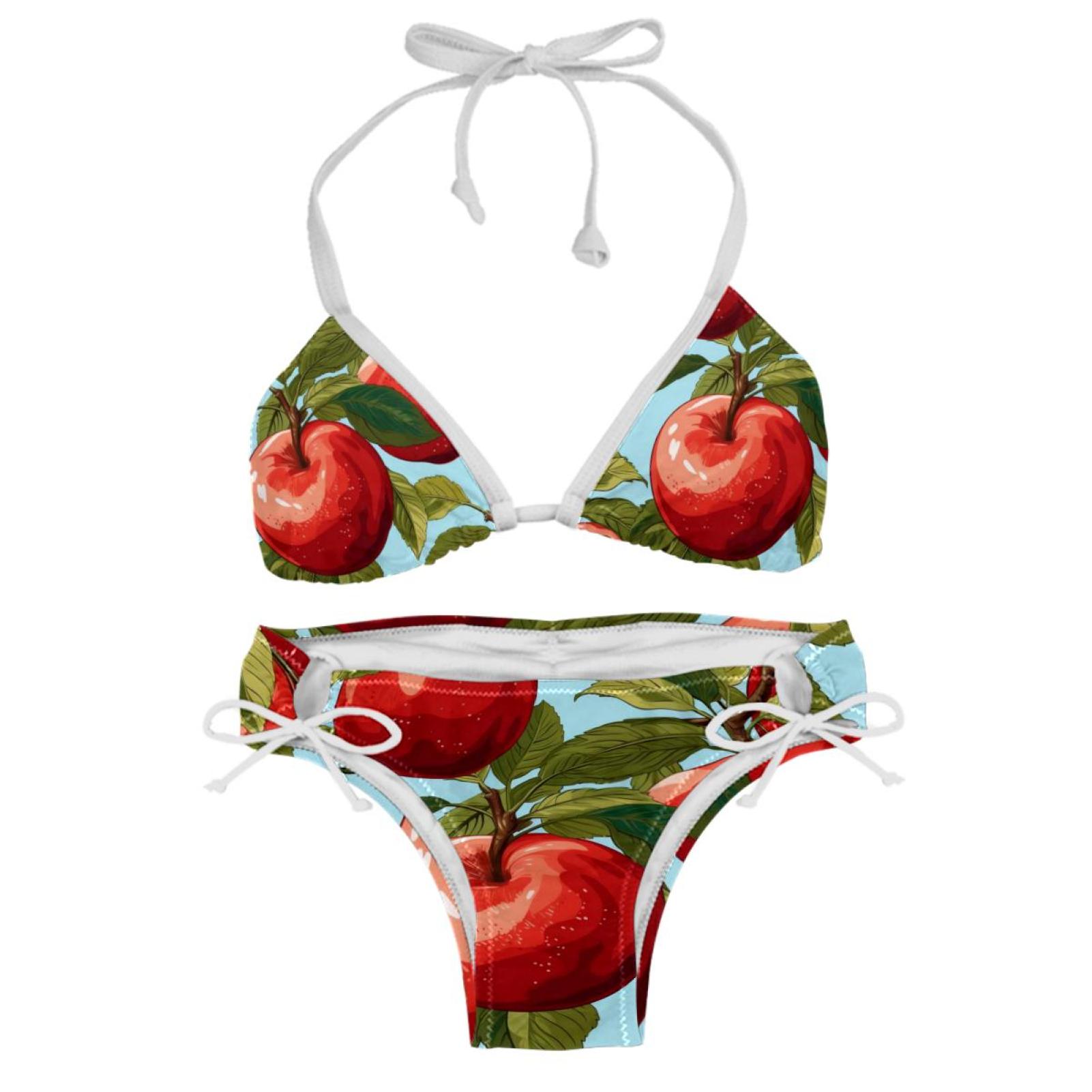 Fruit Detachable Sponge Adjustable Strap Bikini Set Two Pack Swimsuits