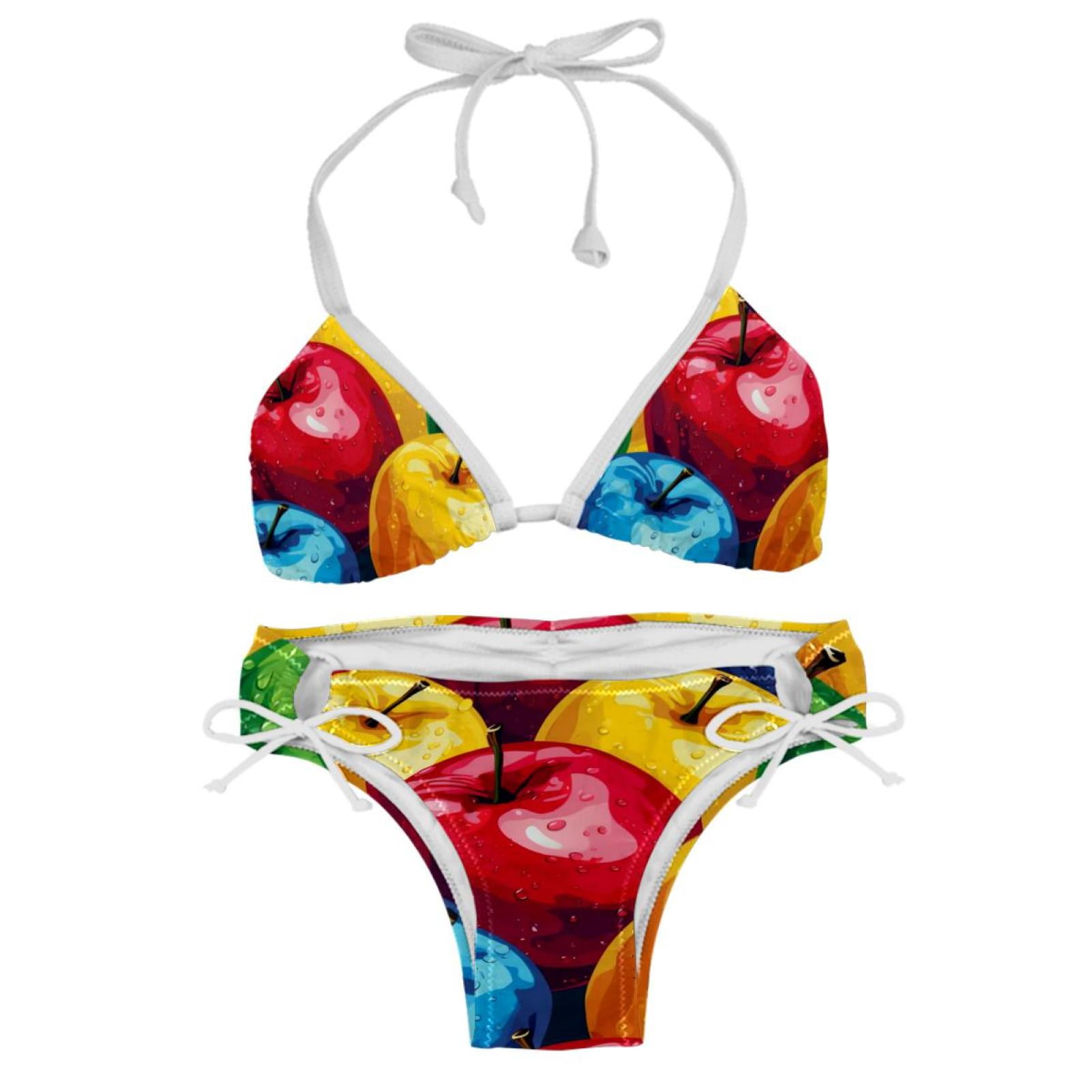 Fruit Detachable Sponge Adjustable Strap Bikini Set Two Pack