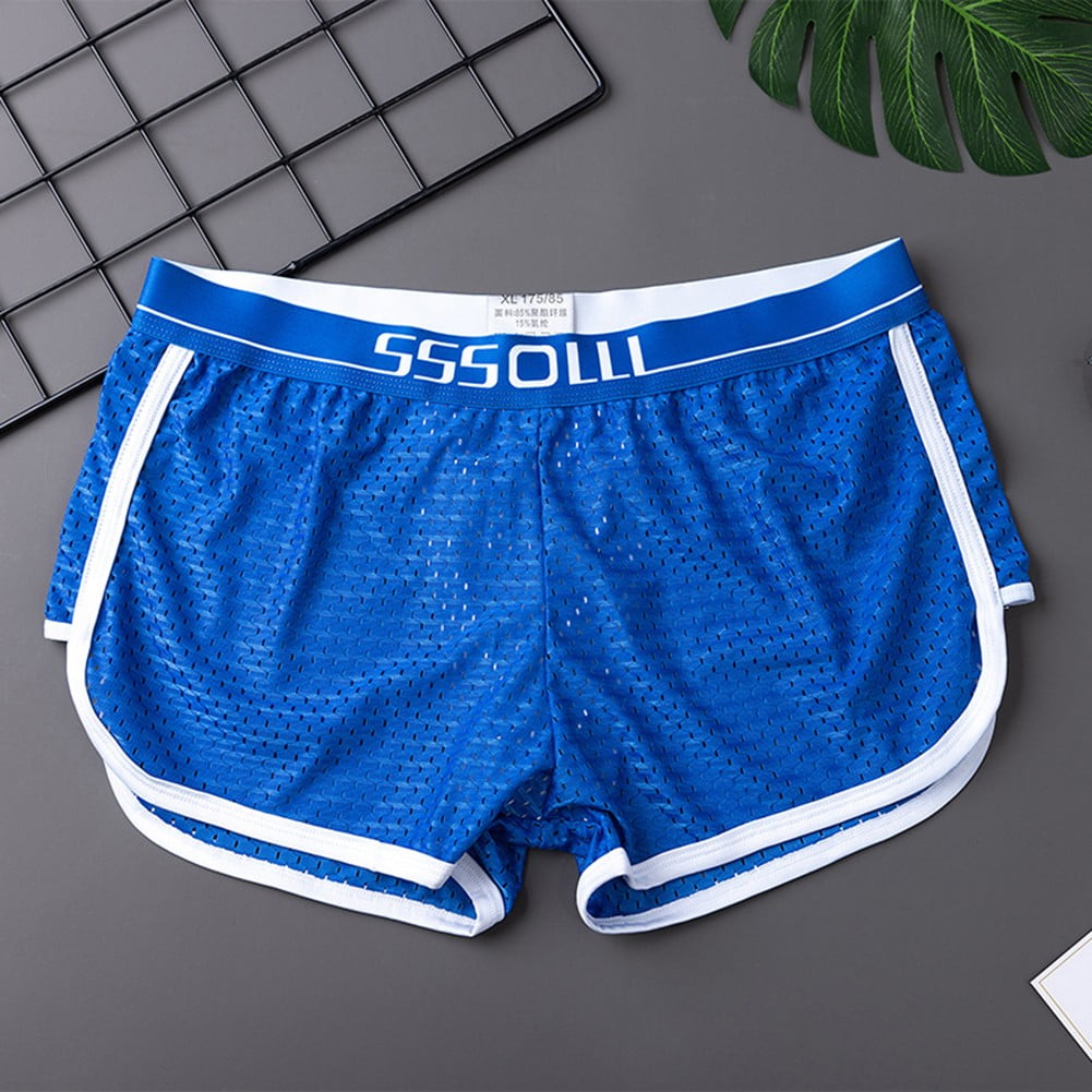 Fule Sexy Men Ice Silk Seamless Boxer Briefs Pouch Underwear Shorts