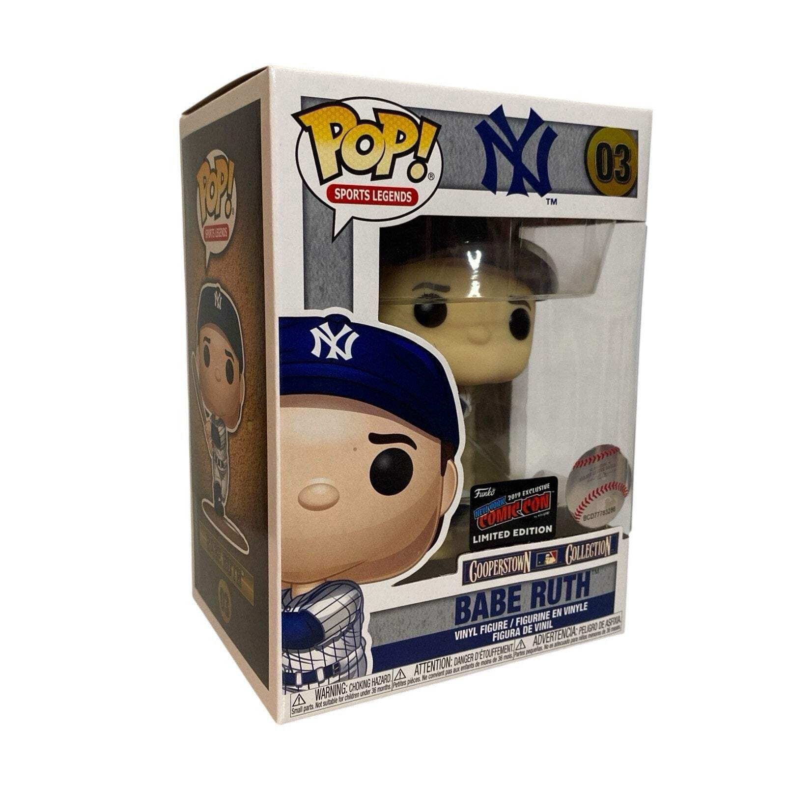 Funko Pop MLB Babe Ruth 03 Yankees Pinstripe NYCC Official Sticker Baseball Walmart